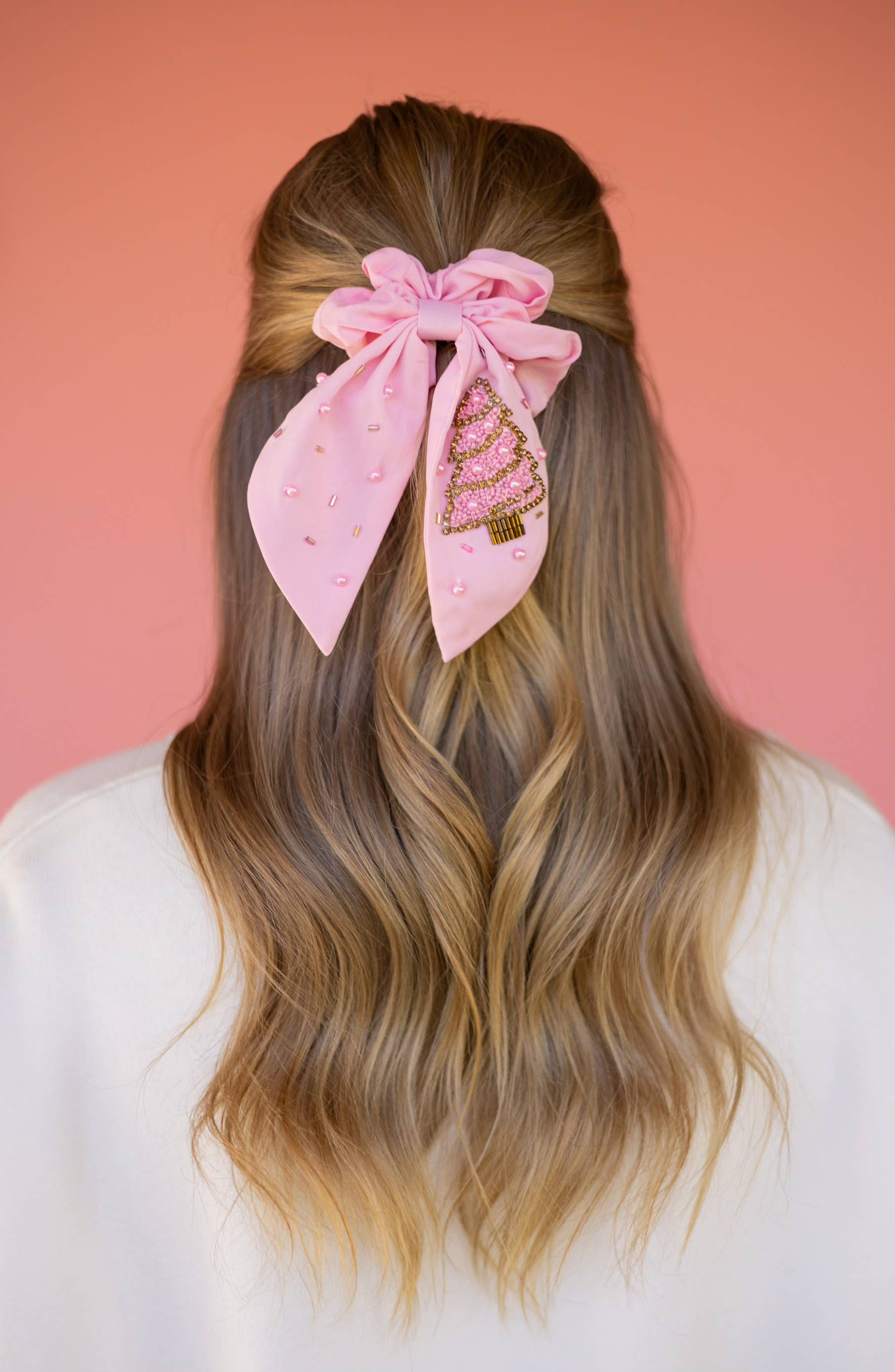 Pink Christmas Tree Scrunchie