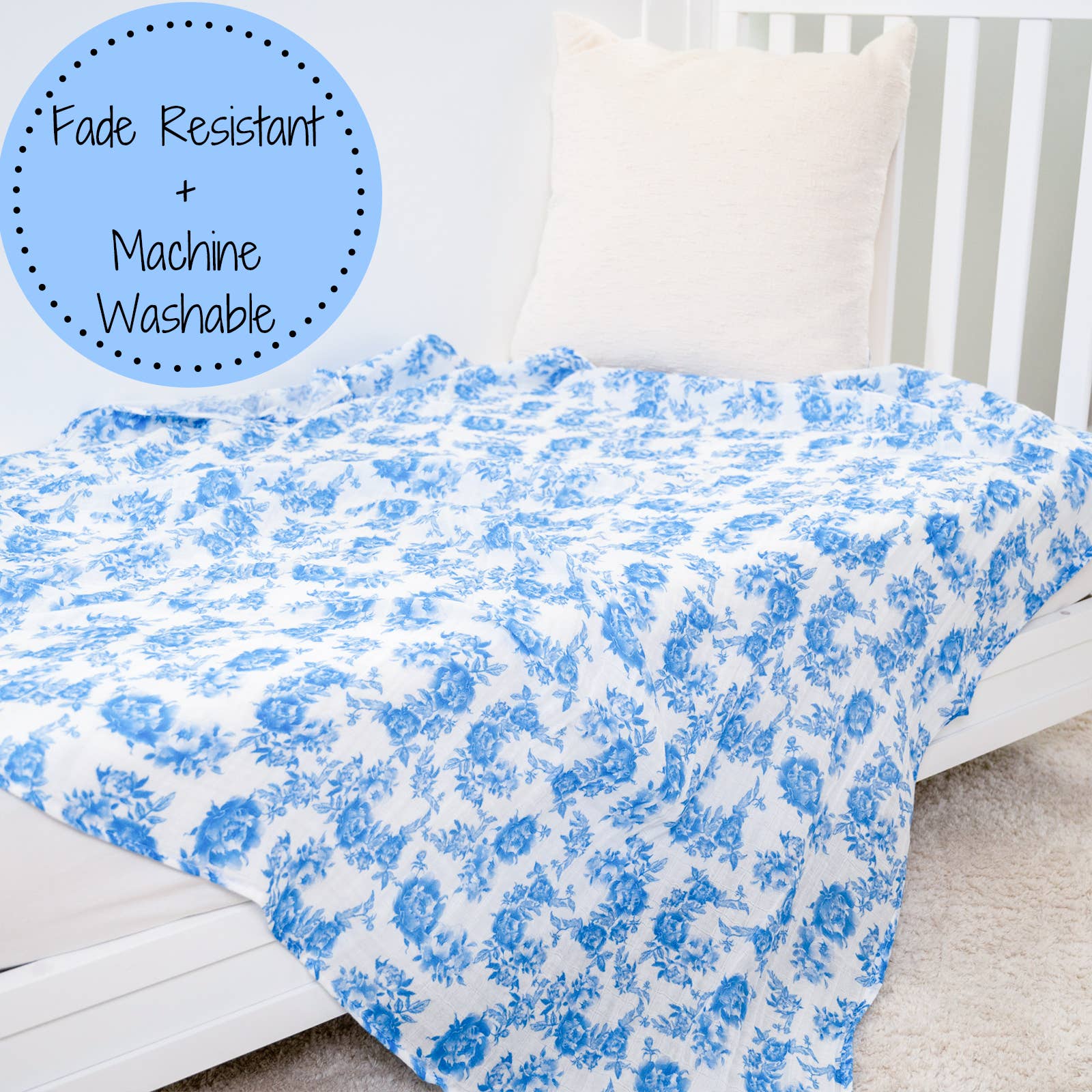 Peony For Your Thoughts Muslin Swaddle Blanket