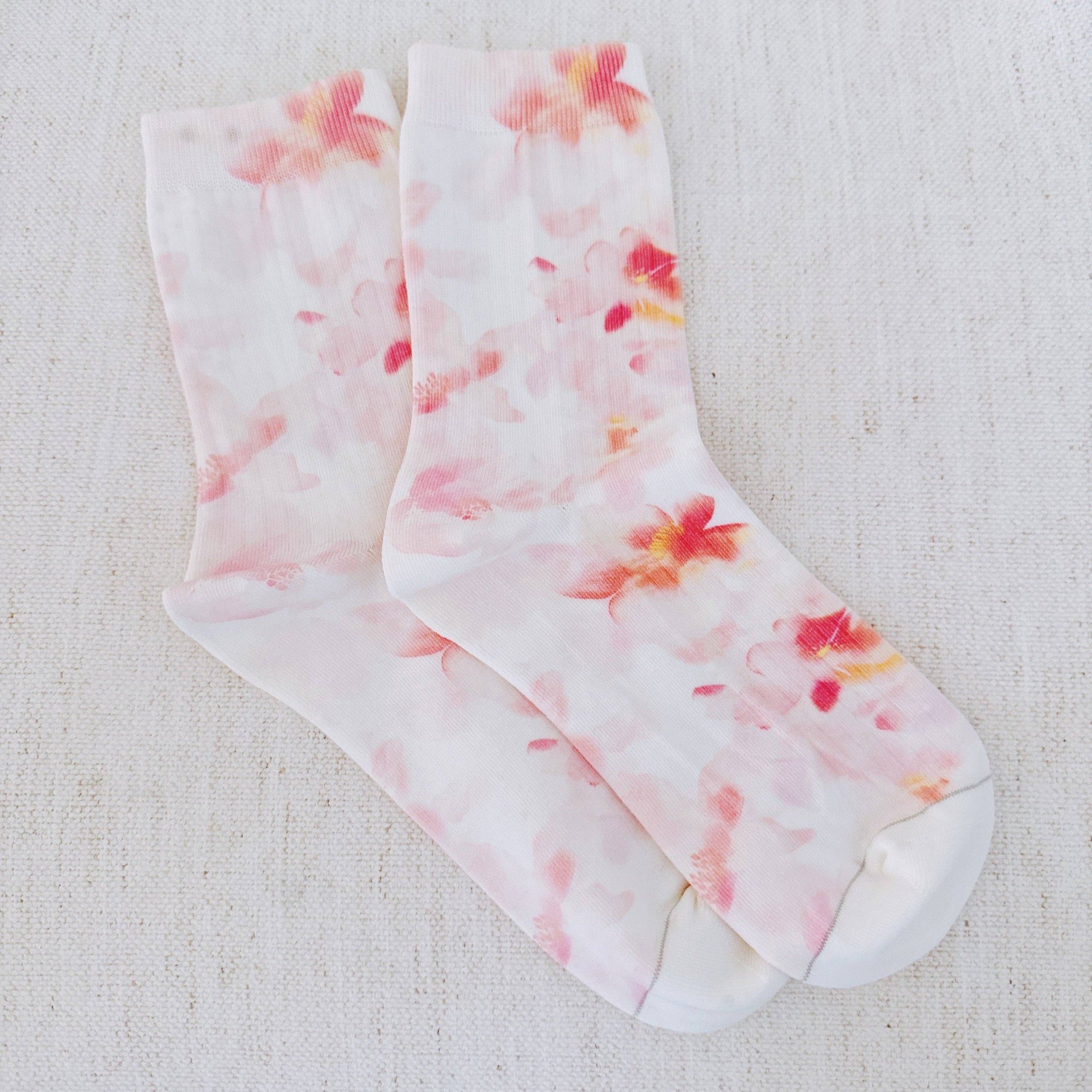 Romantic Watercolor Floral Socks