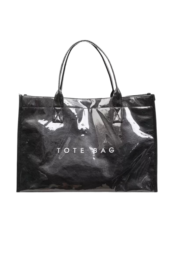 Black Wipeable Tote Bag