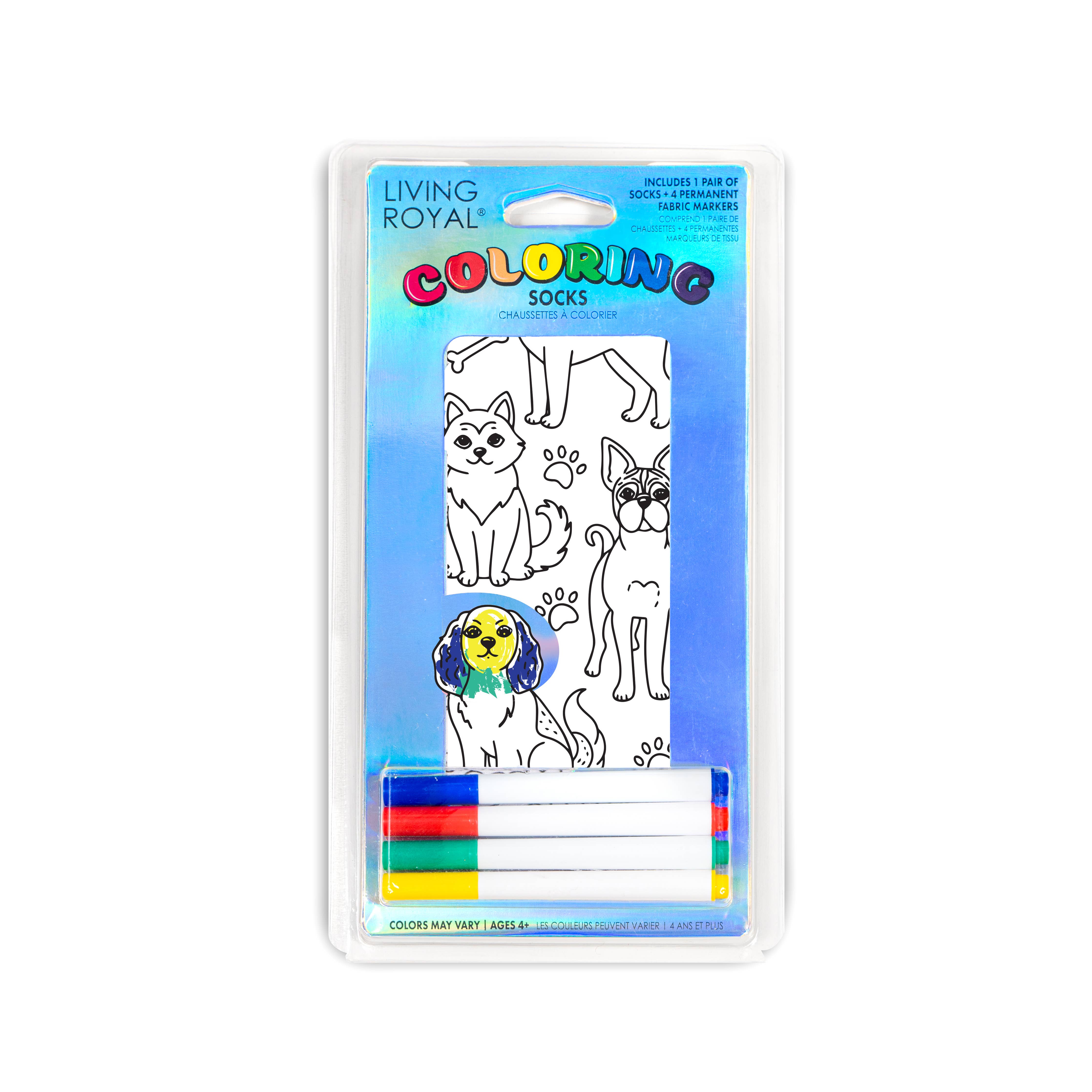 Puppy Love Ankle Socks DIY Coloring Kit