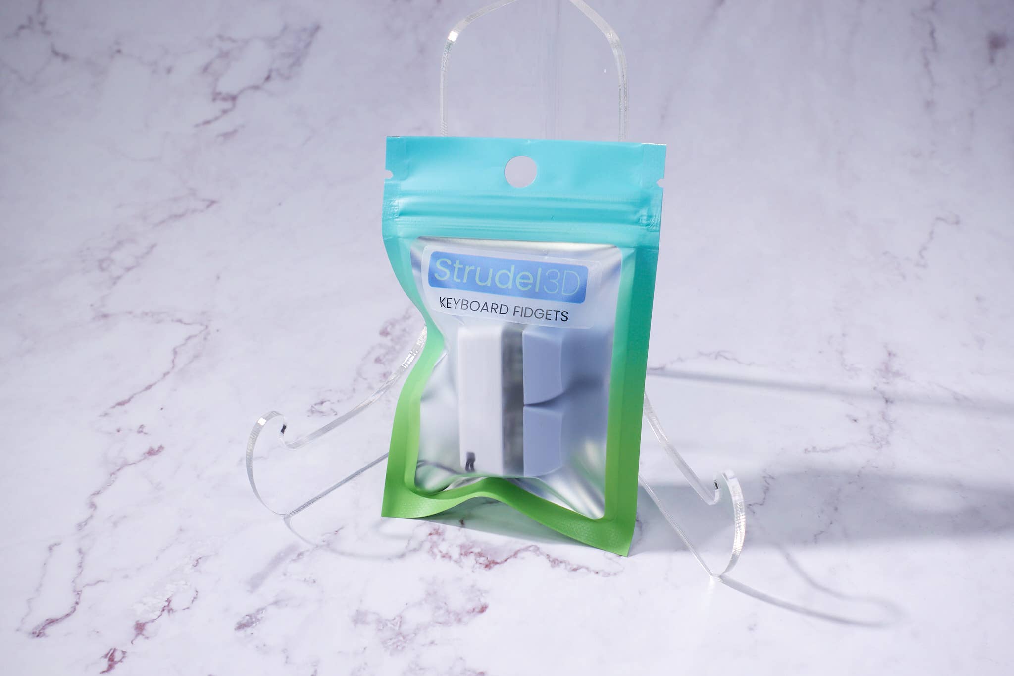2-Key Clicky Keyboard Fidget Keychain