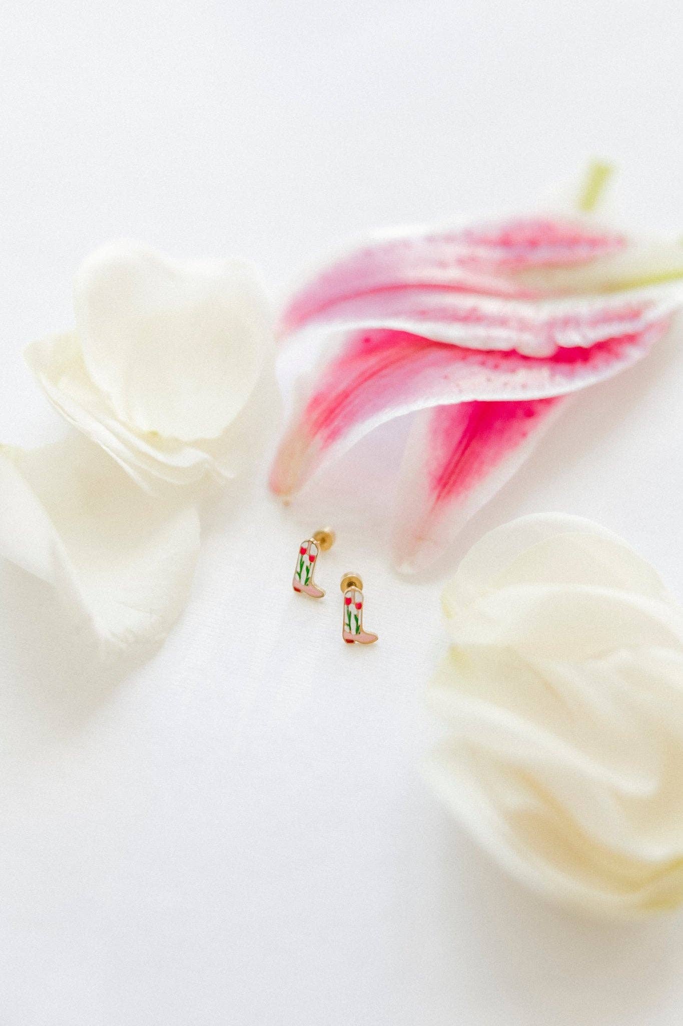 Tulip Cowgirl Boot Screwback Stud Earrings