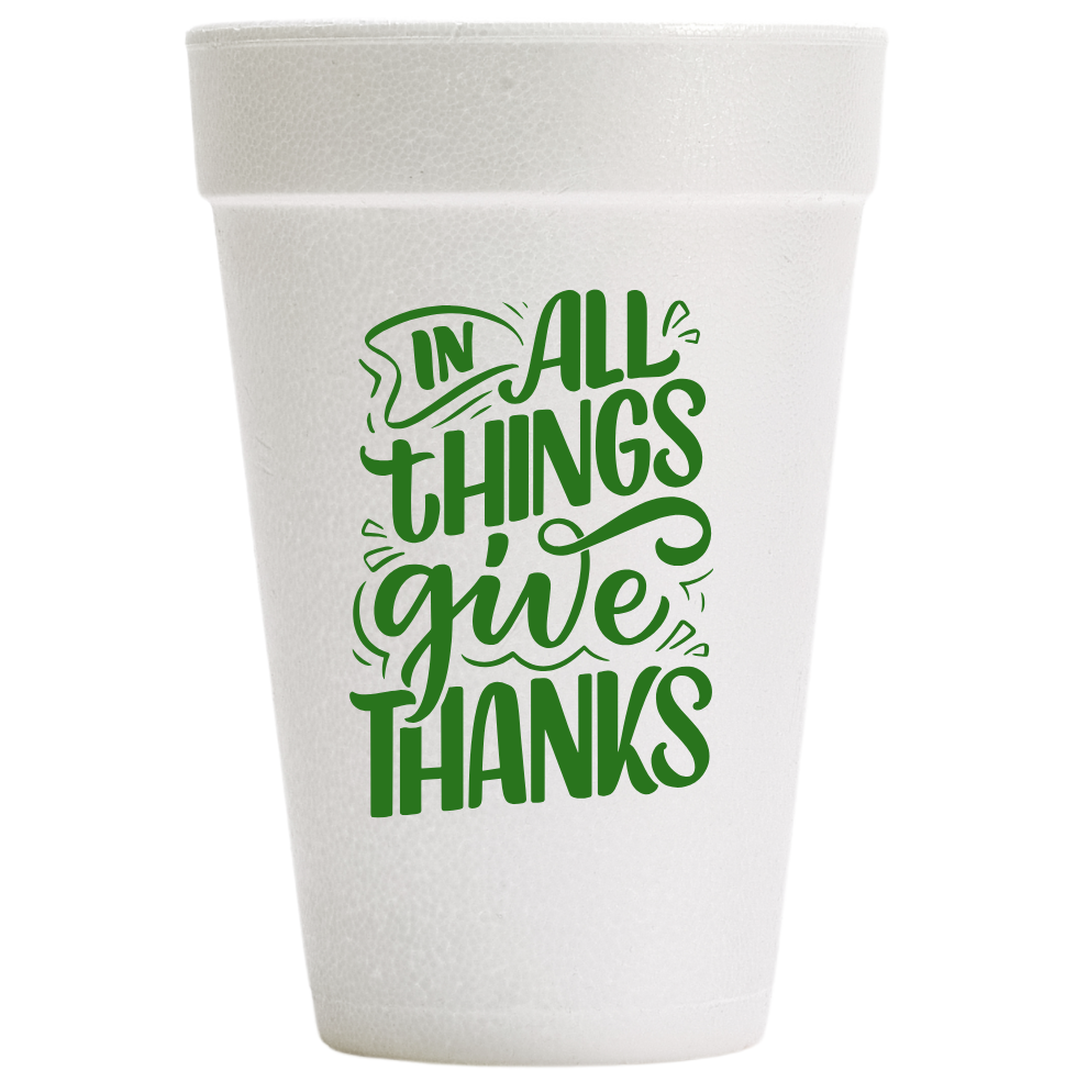 Give Thanks Foam Cups