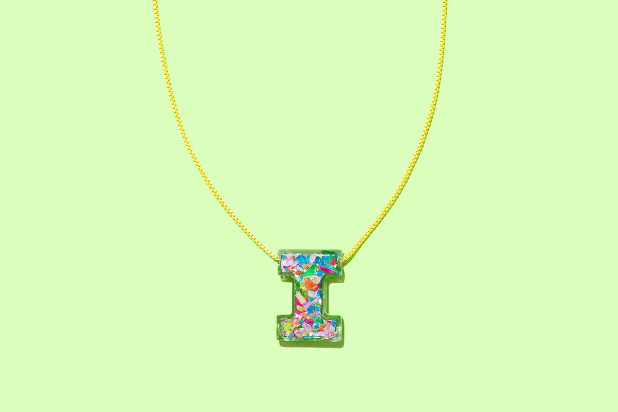 Colorful Confetti Initial Necklaces