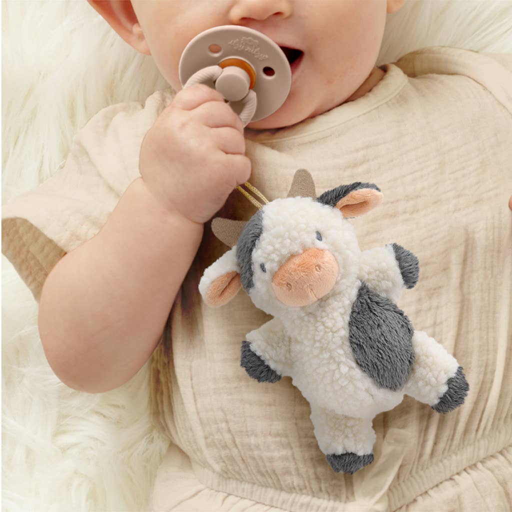 Bitzy Pal Natural Rubber Pacifier & Plush: Cow