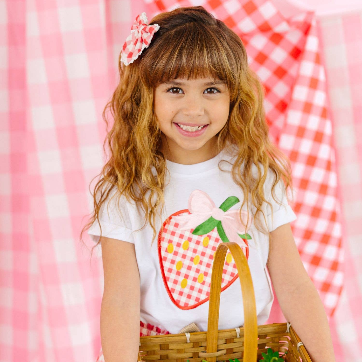 Red Gingham Bow Clip