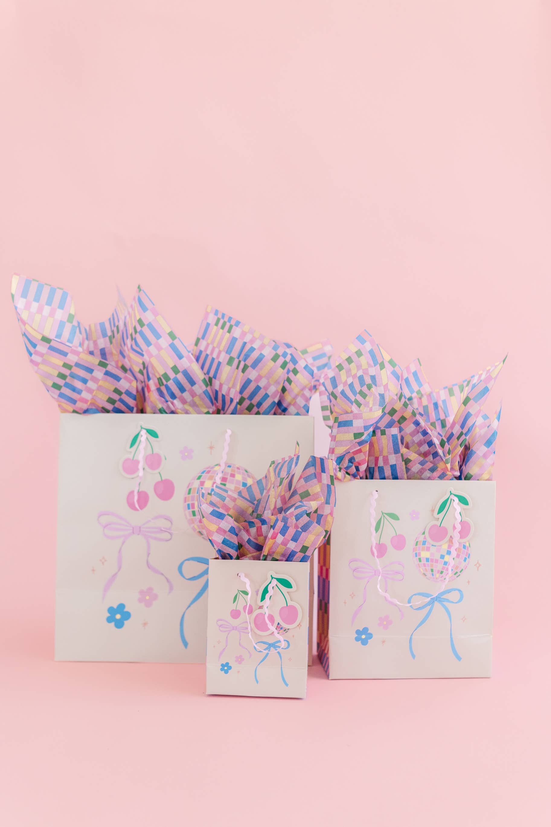 Disco Ball + Cherry Bows Gift Bag - Medium