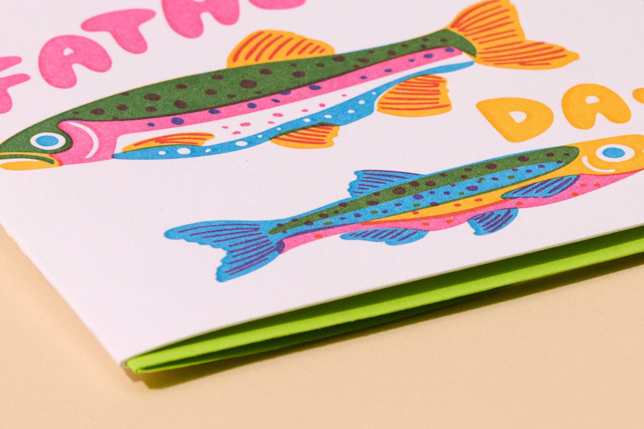 Letterpress Rainbow Trout Father's Day Card