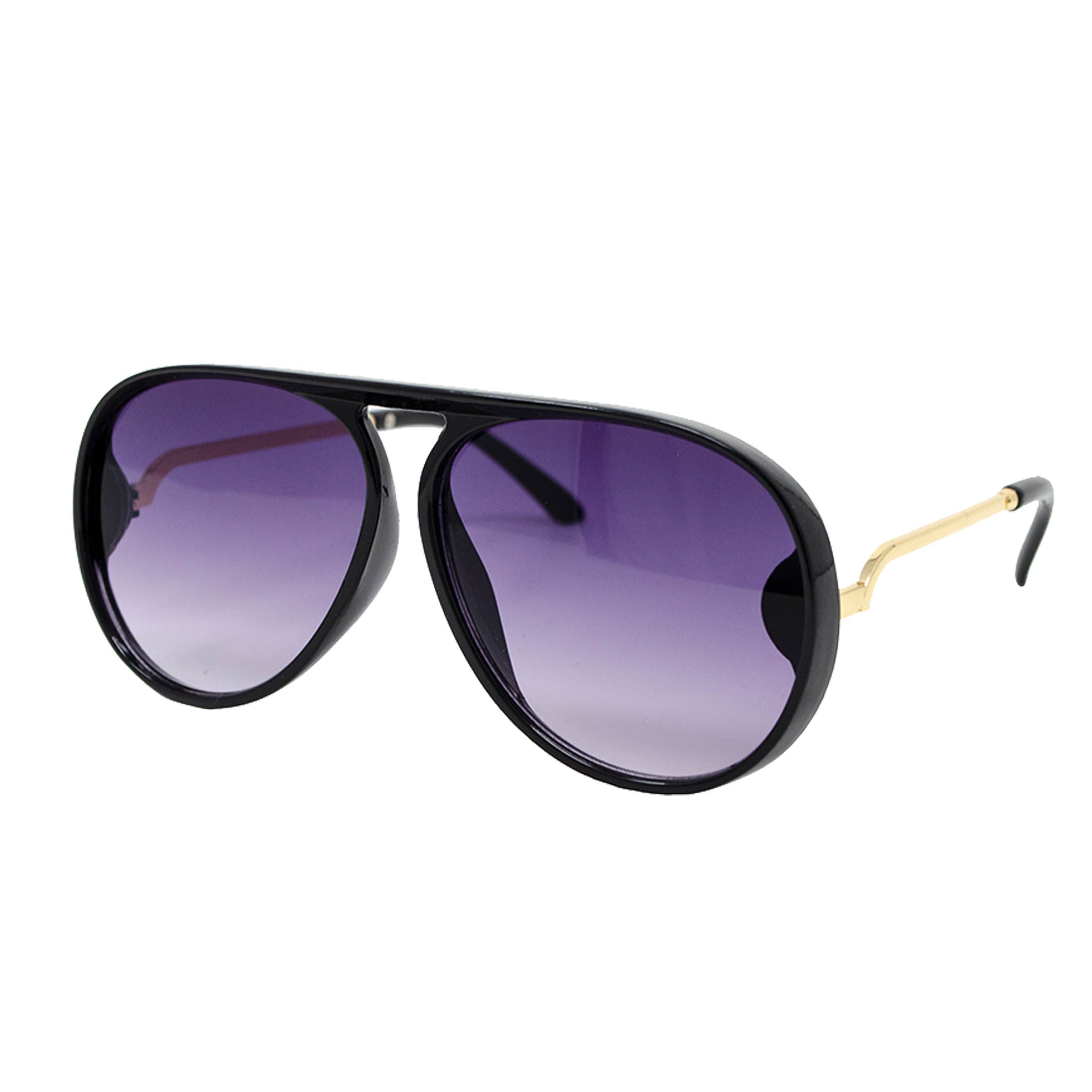 Black Aviator Teardrop Sunglasses