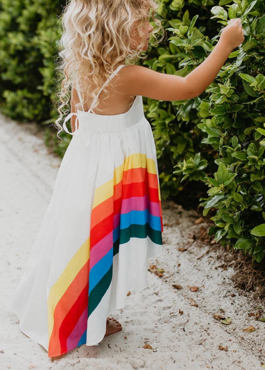 Rainbow Halter Hi-Lo Dress