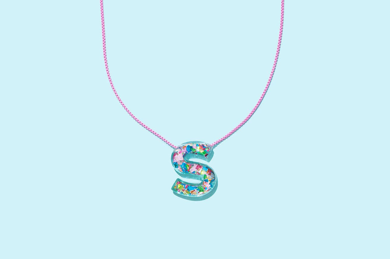 Colorful Confetti Initial Necklaces