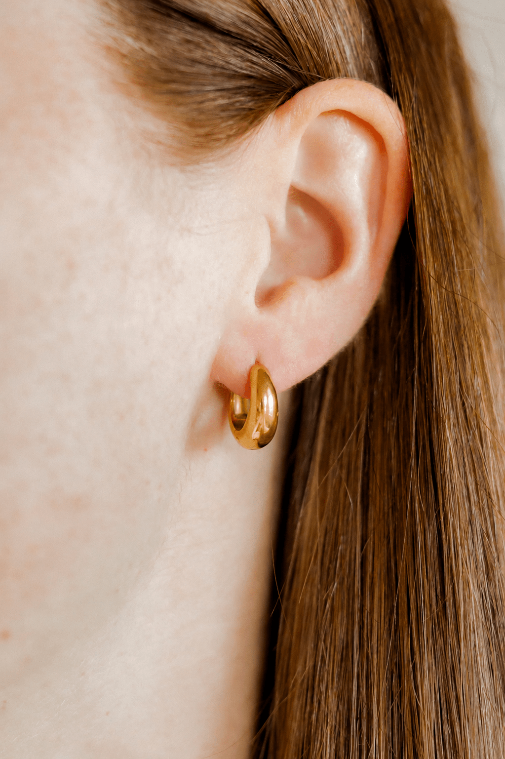 Gold 10mm Sunday Hoop Huggie Earrings