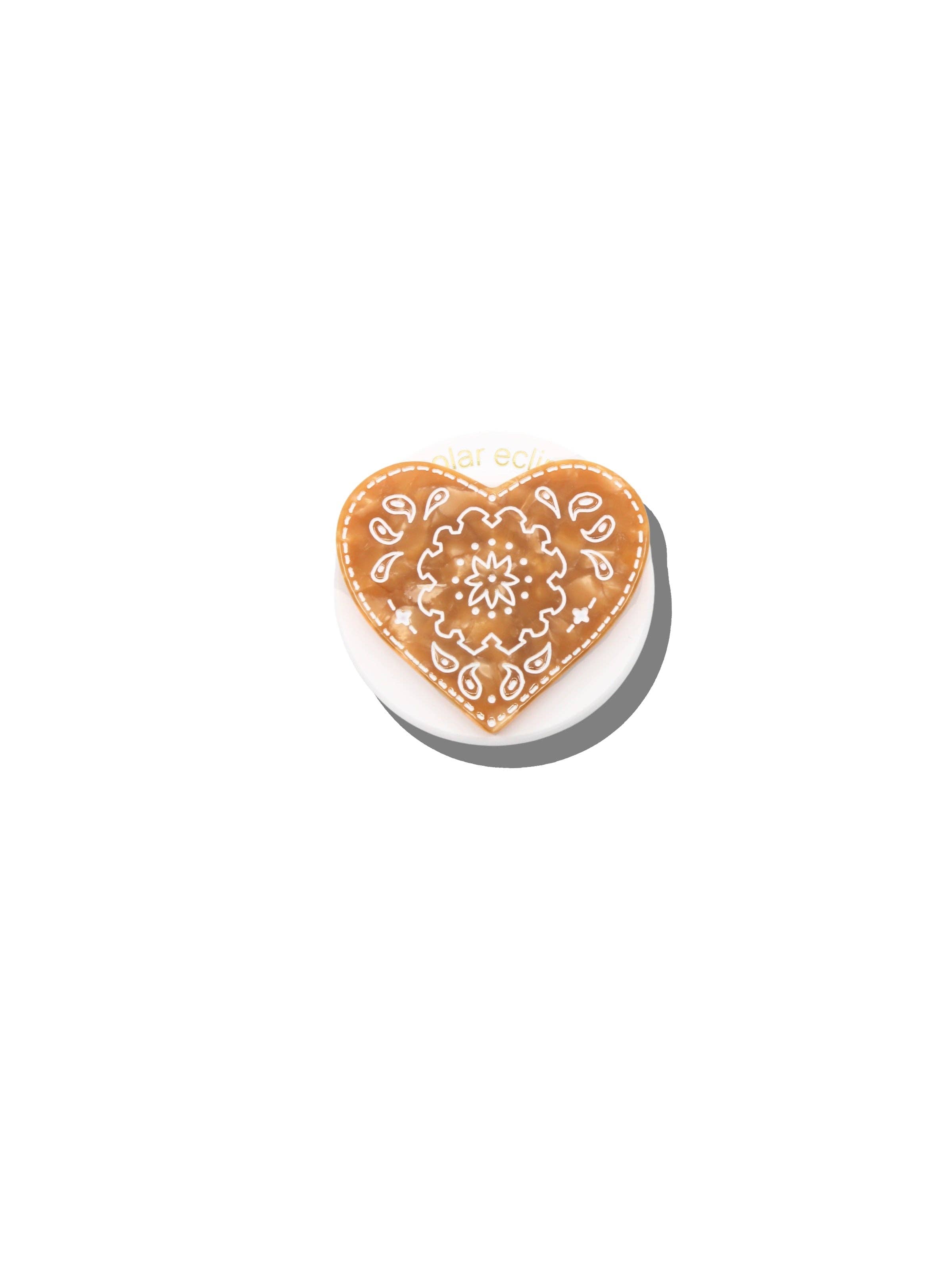 Hand-painted Paisley Heart GripCharm | Eco-Friendly: Red