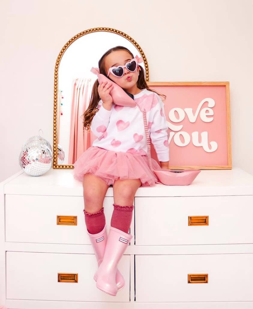 Watercolor Hearts Girls Sweatshirt