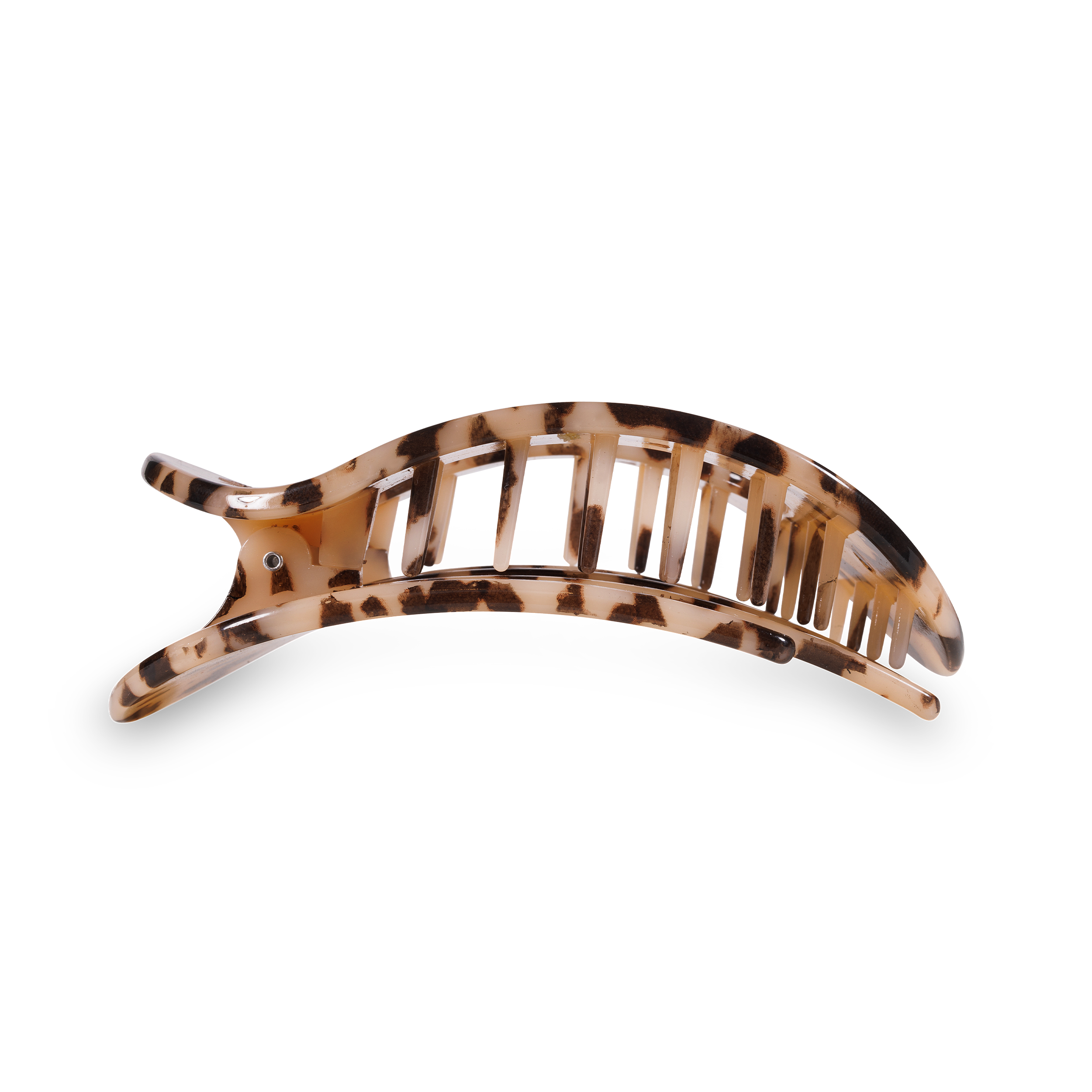 Blonde Tortoise Large Flat Round Clip