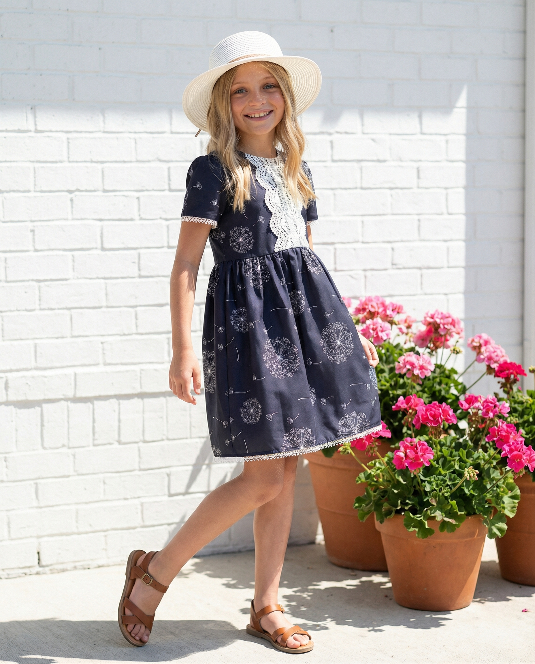 Charcoal Dandelion Wish Lace Dress