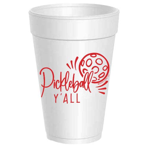 Navy Pickleball Y'all Foam Cups Set/10