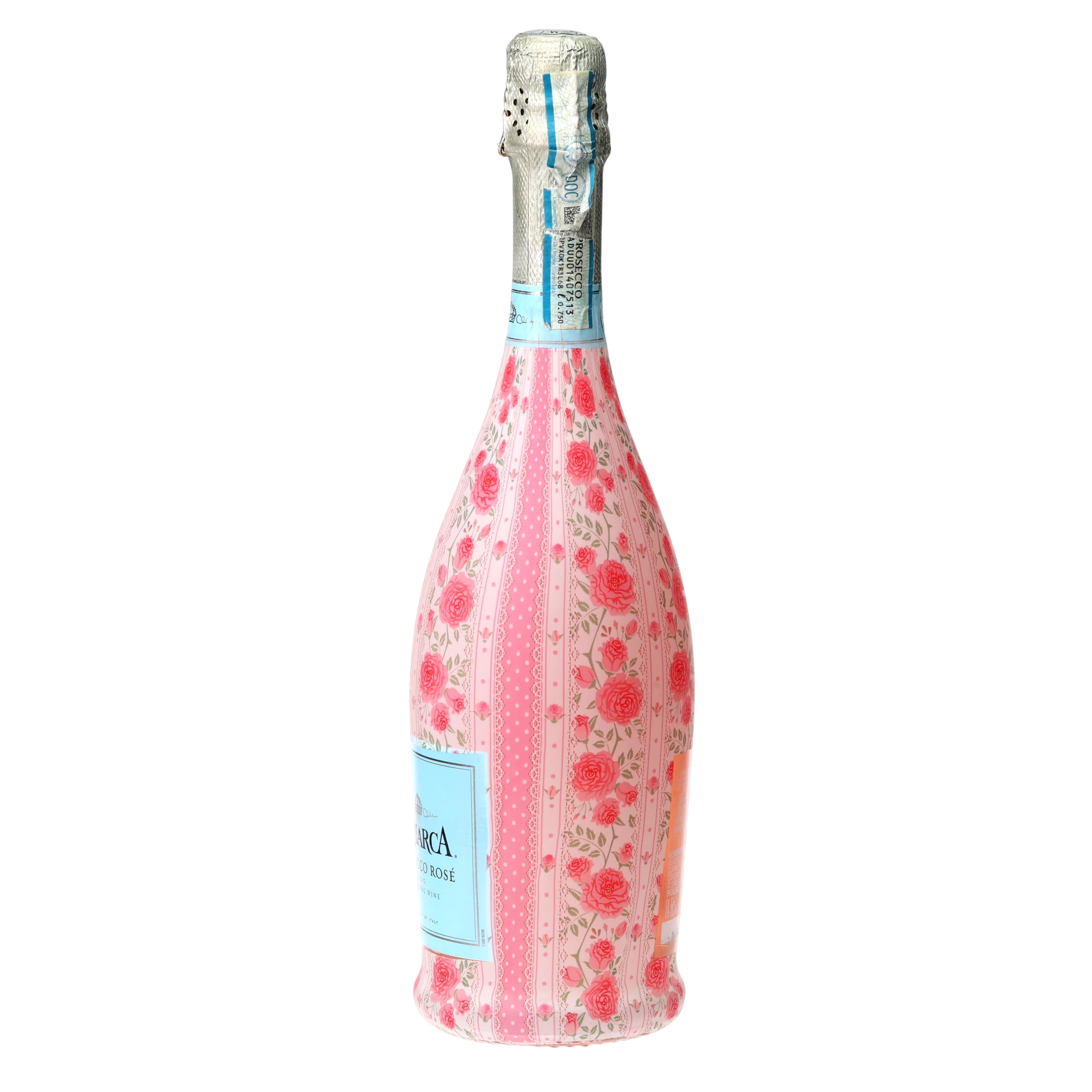 Pink Chateau Rose Stripe Prosecco Bottle Wrap