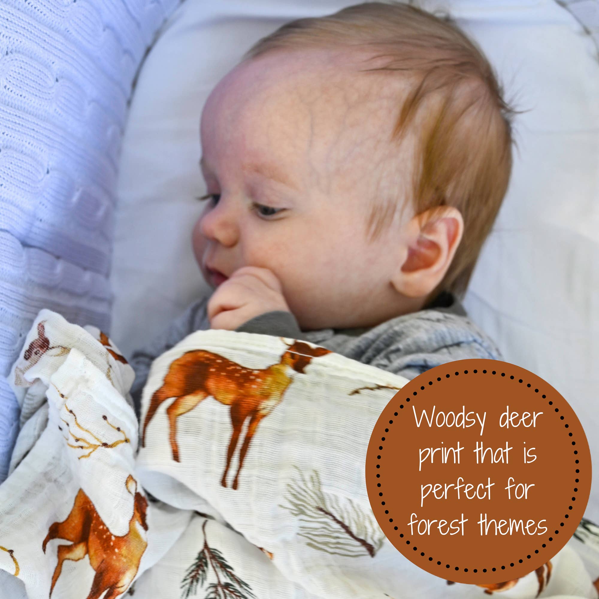 Oh Deer Muslin Swaddle Blanket
