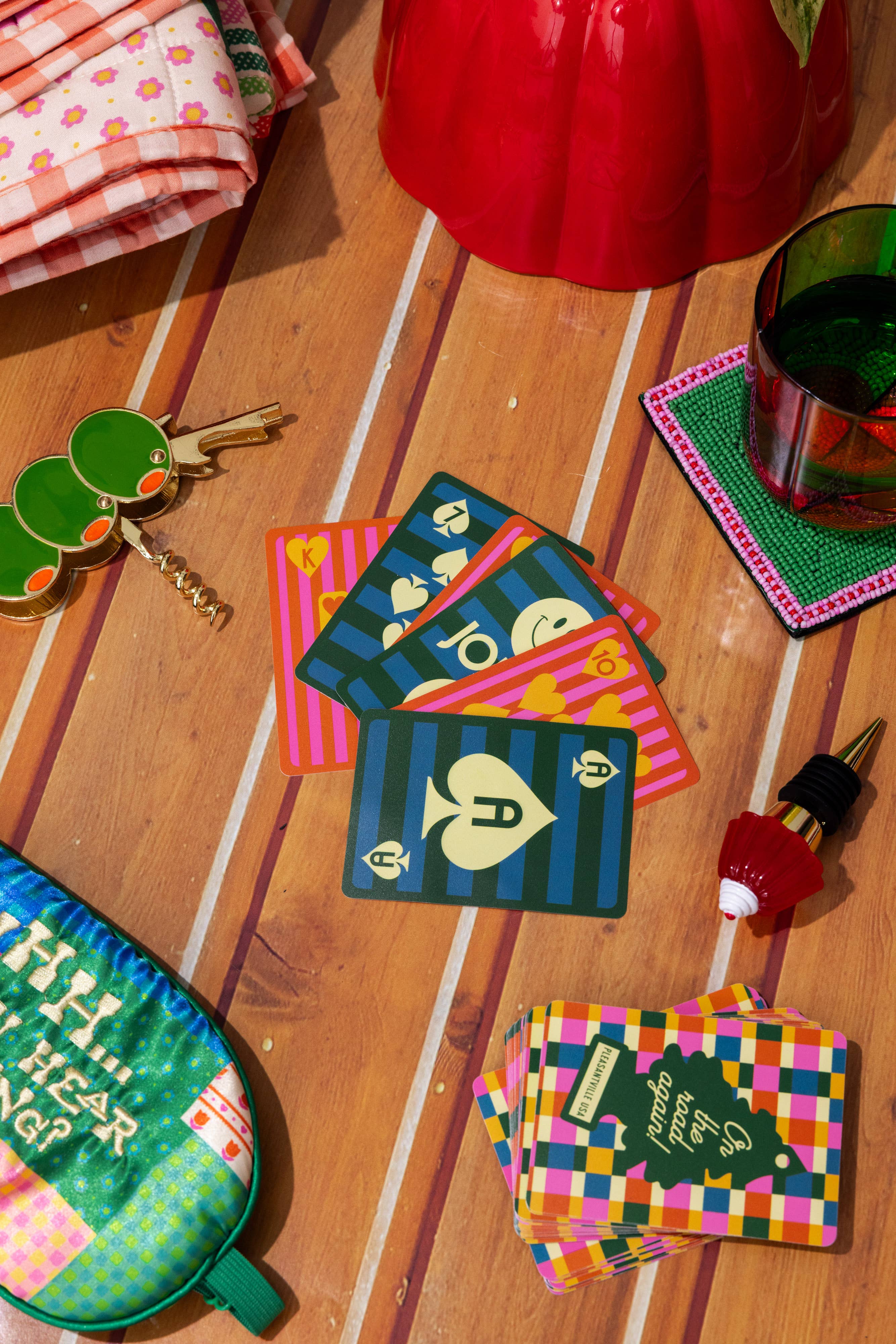 Colorful Plaid Waterproof Playing Cards