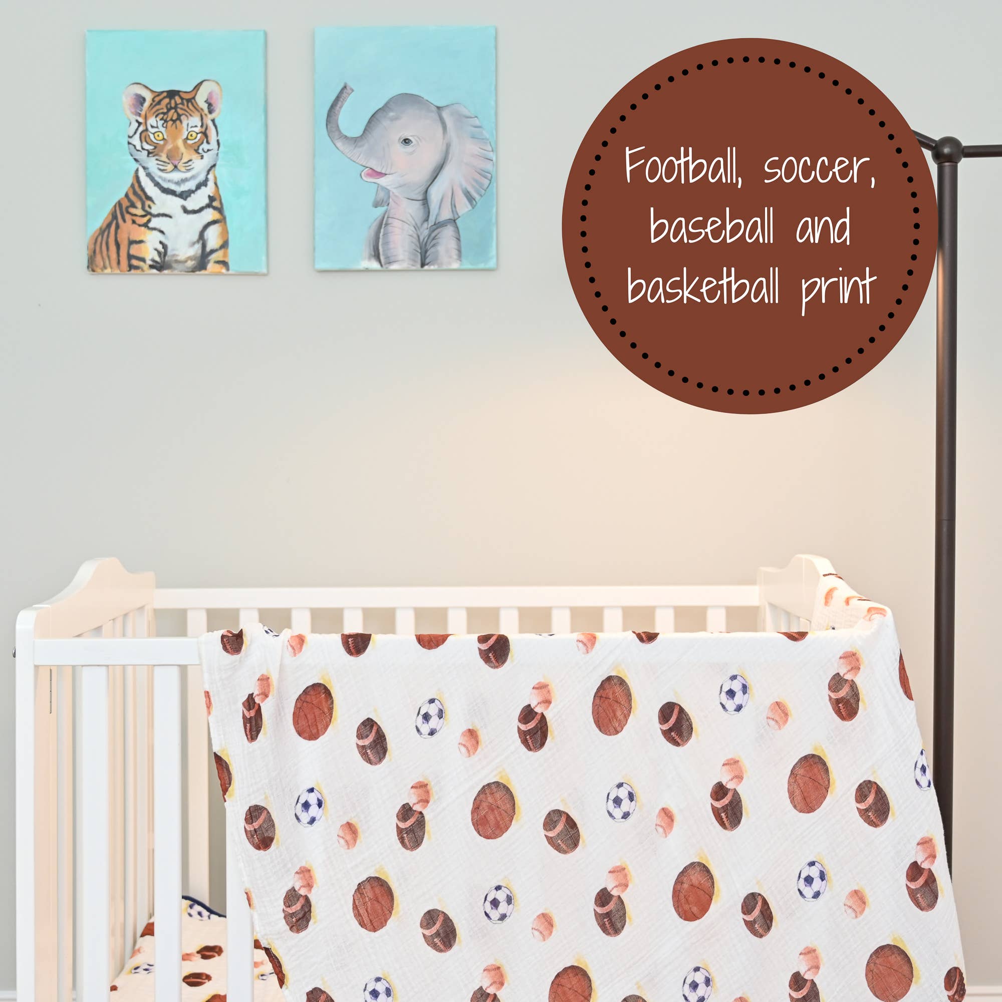 Go Sports! Muslin Swaddle Blanket