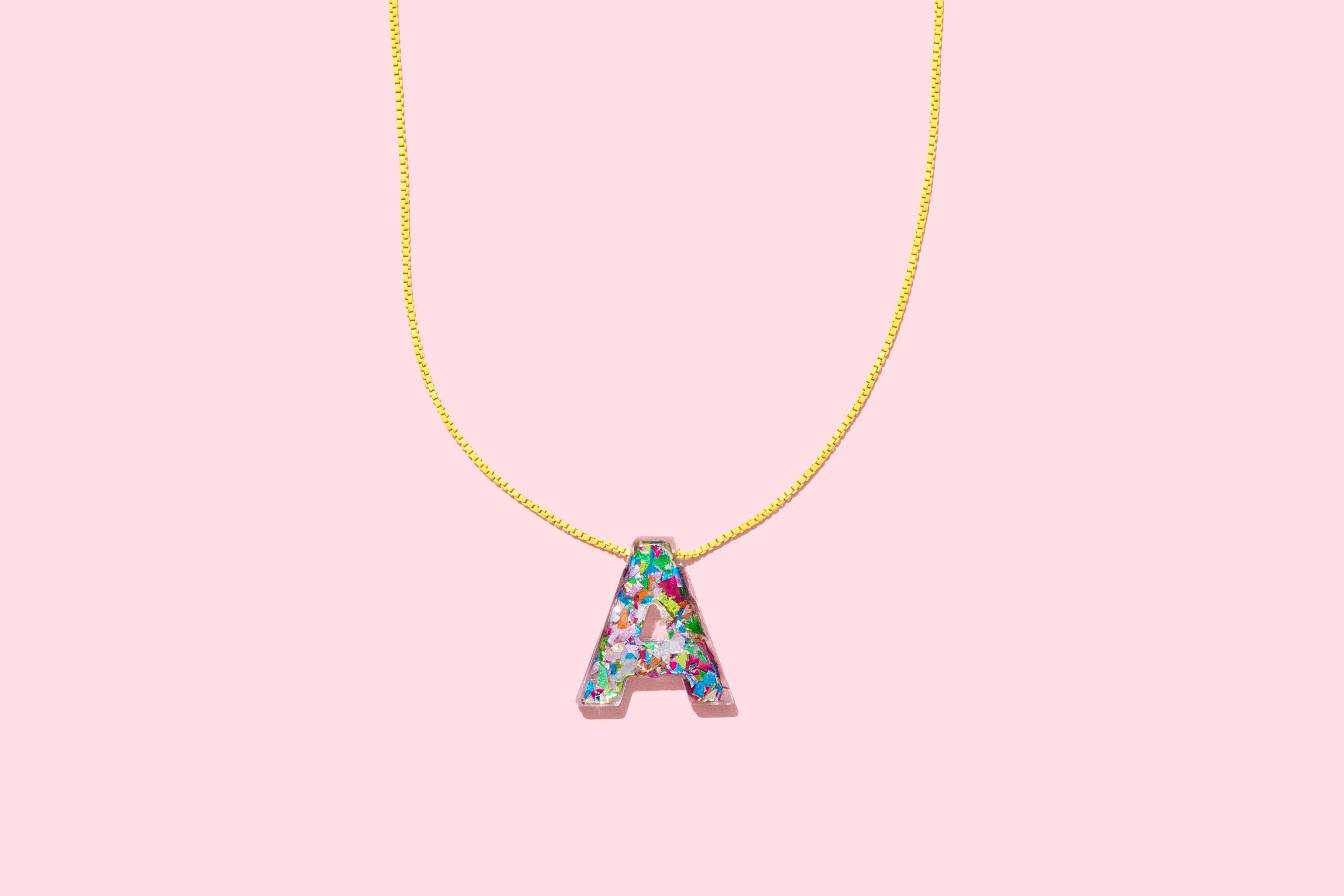 Colorful Confetti Initial Necklaces