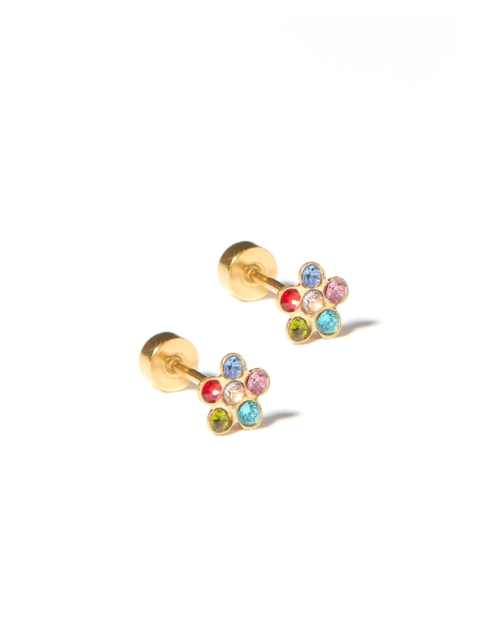 Lyla Flower Multi Screwback Stud Earrings
