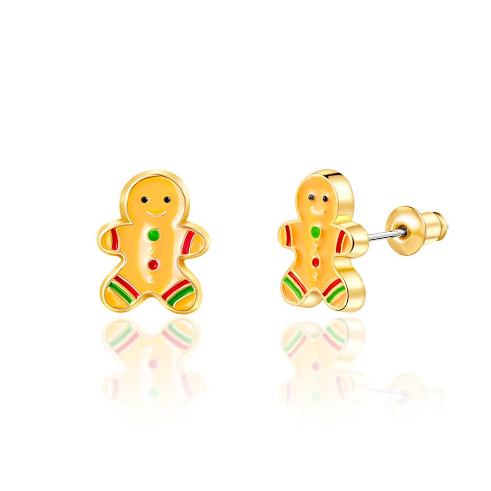 Gingerbread Man Stud Earrings