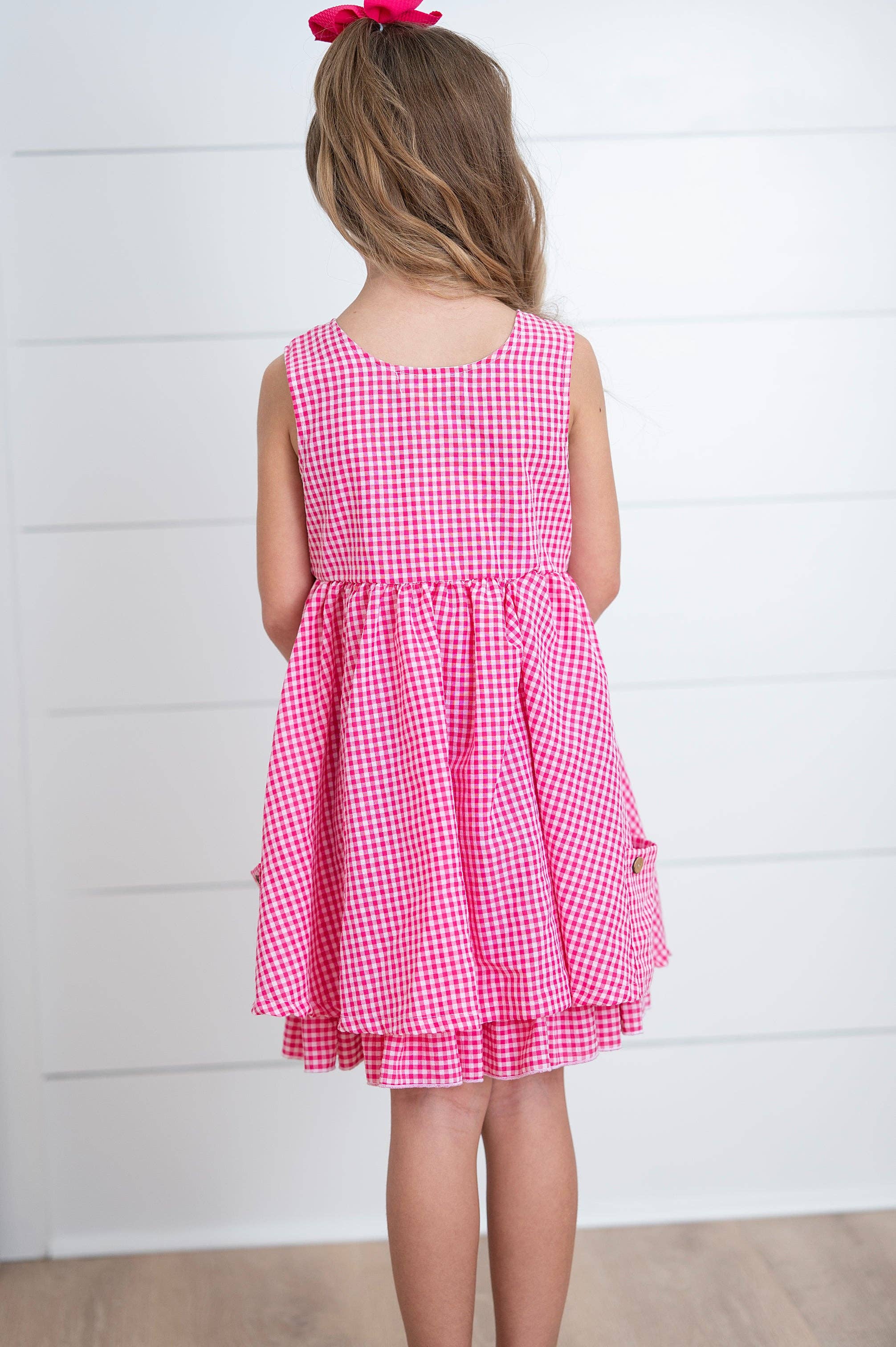 Brooke Hot Pink Gingham Summer Dress