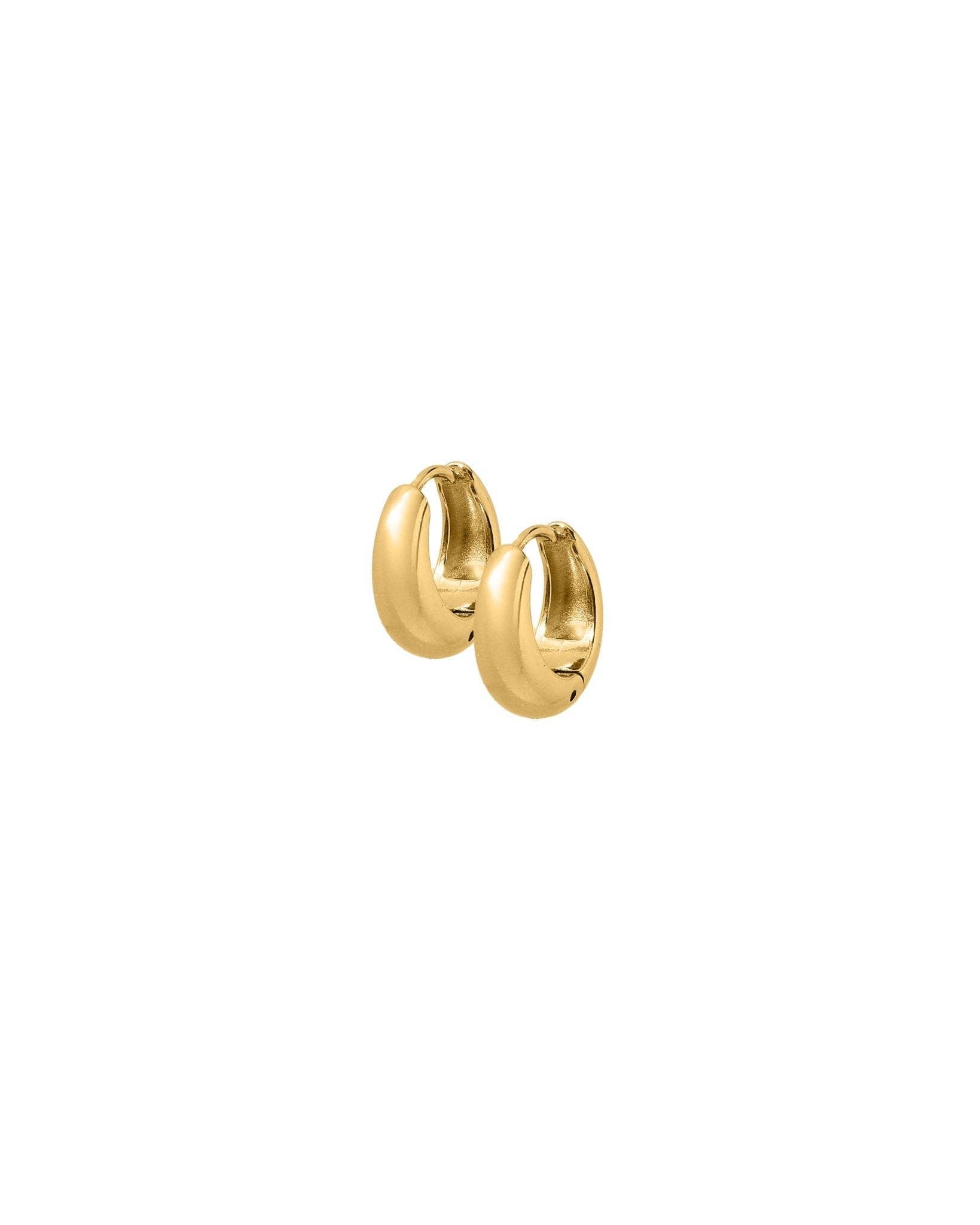 Gold 10mm Sunday Hoop Huggie Earrings