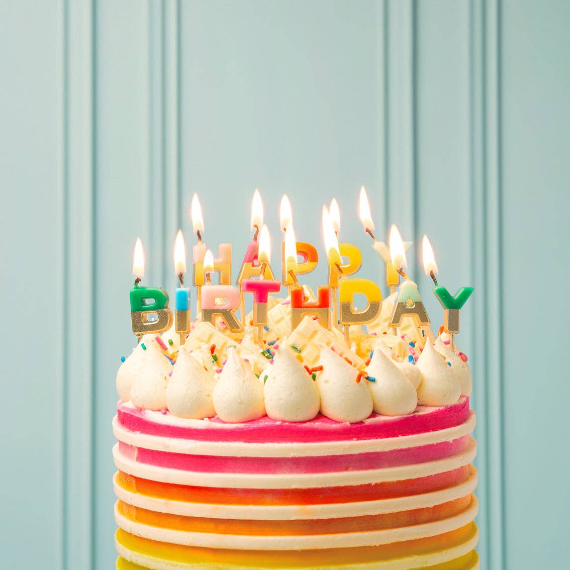 Rainbow 'Happy Birthday' Candles