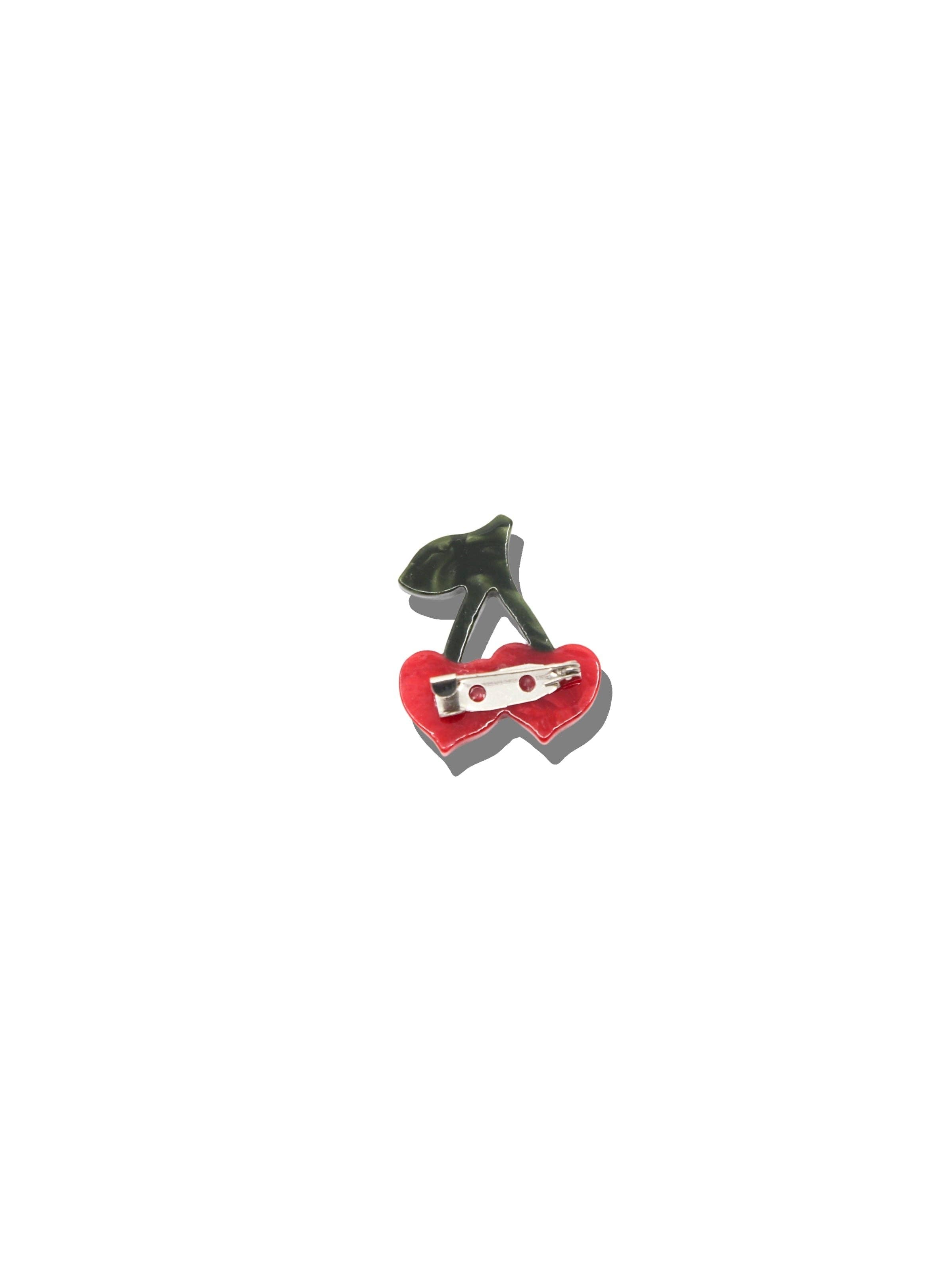 Cherry Hearts Brooch Pin