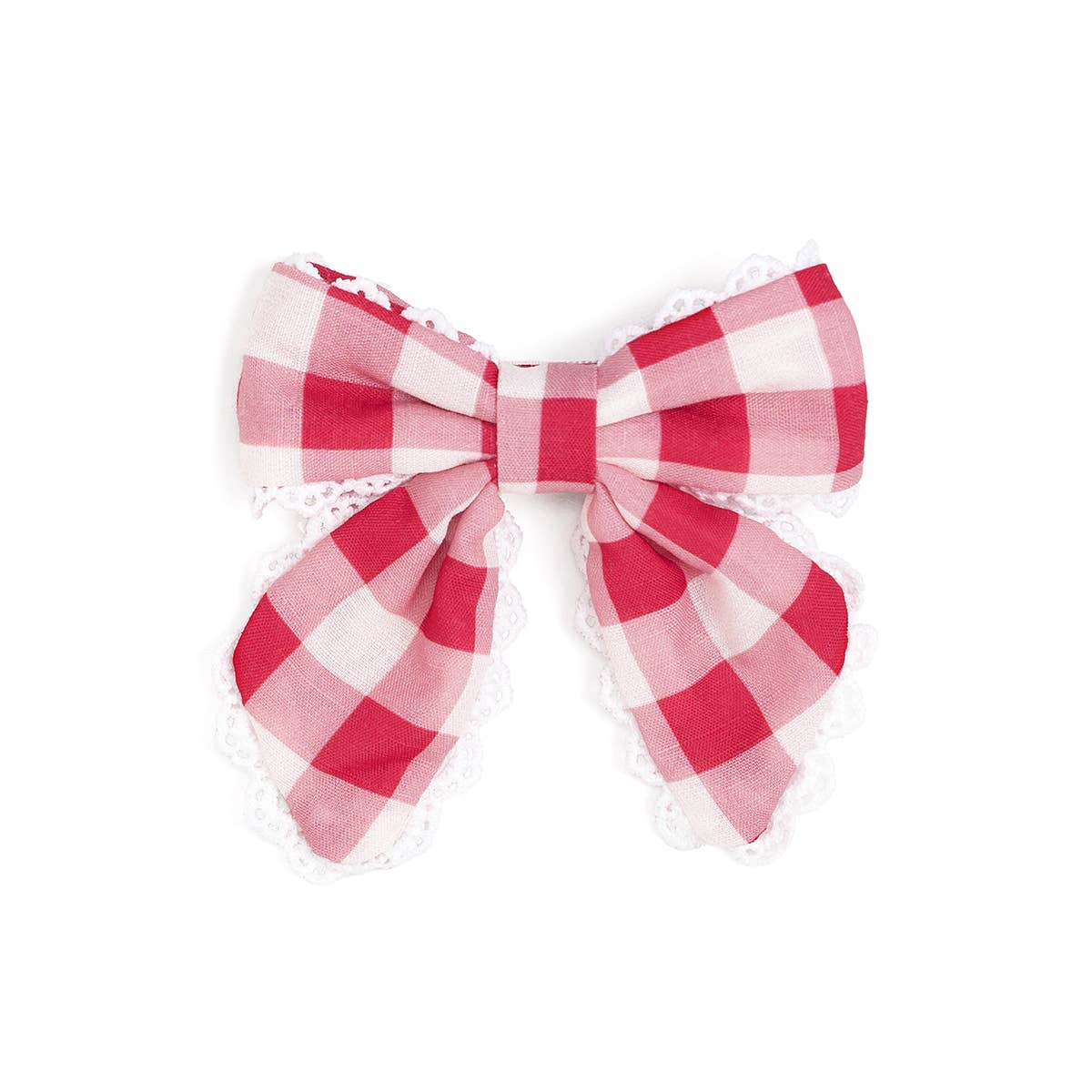 Red Gingham Bow Clip