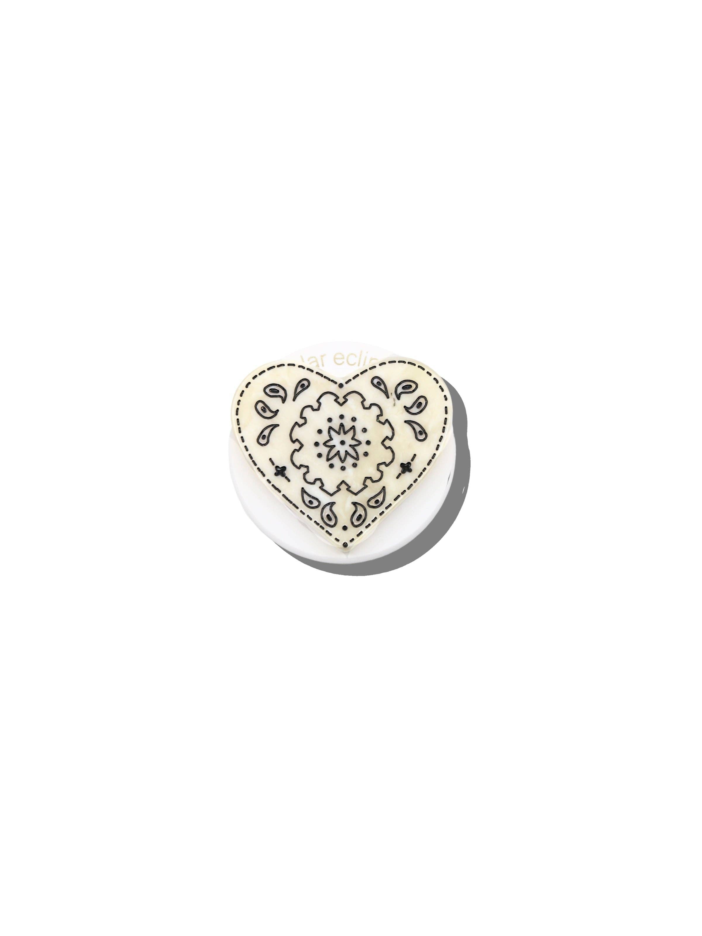 Hand-painted Paisley Heart GripCharm | Eco-Friendly: Red