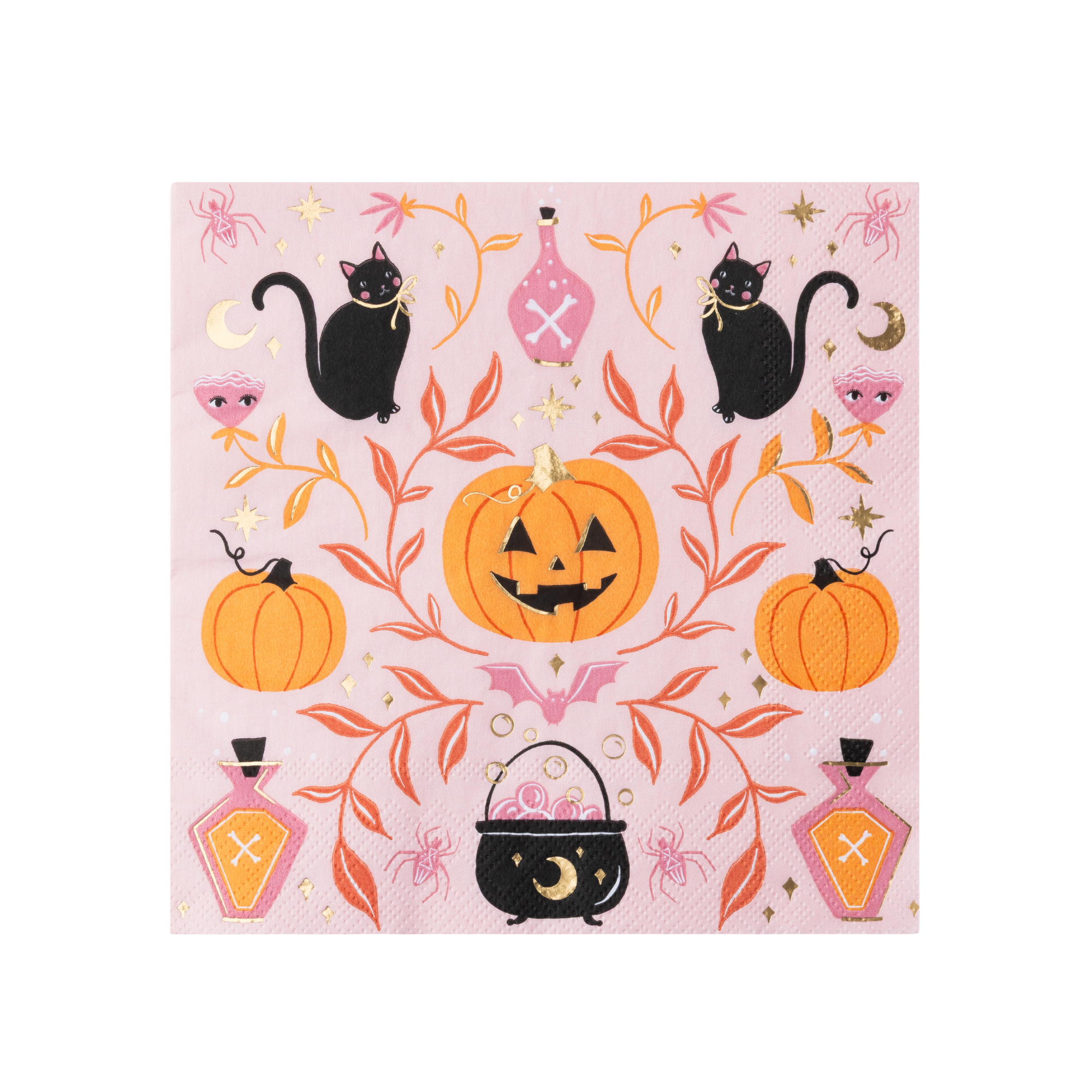 Pink Jack-O-Lantern Dinner Napkins