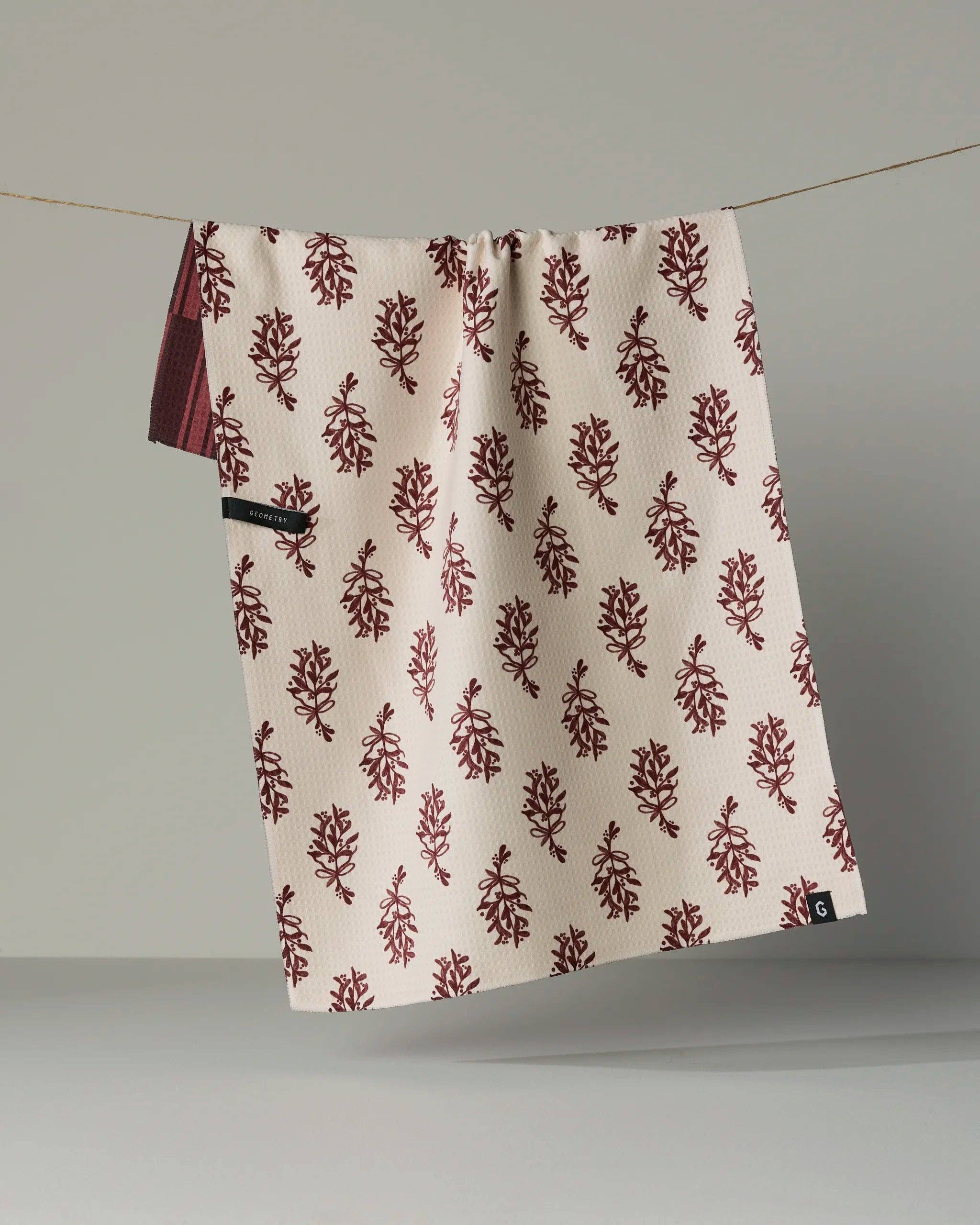 Festive Cranberry Luxe Kitchen Towel - Holiday 2026