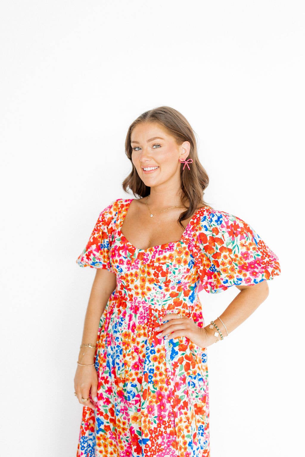 Pink Party Punch Lola Bow Earrings