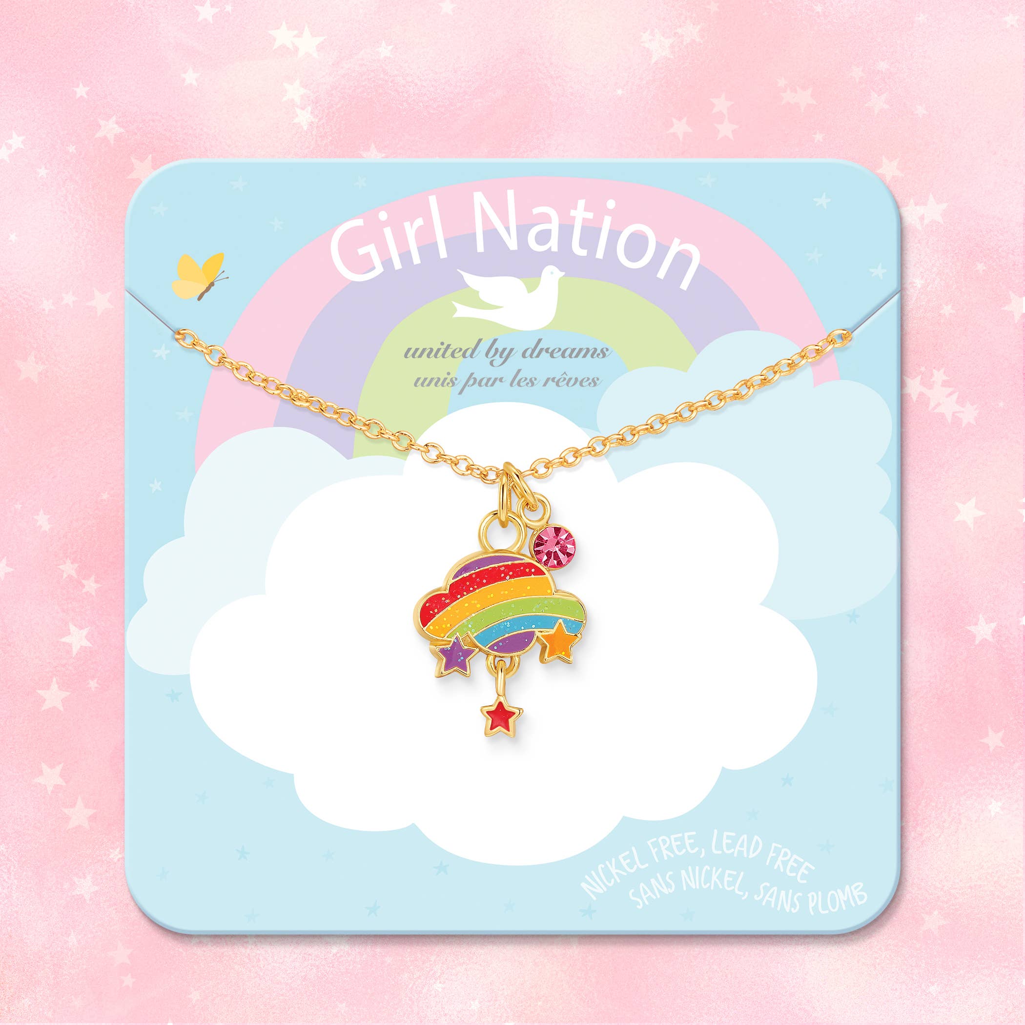 Sweet Petite Cloud Luvs Rainbow Necklace
