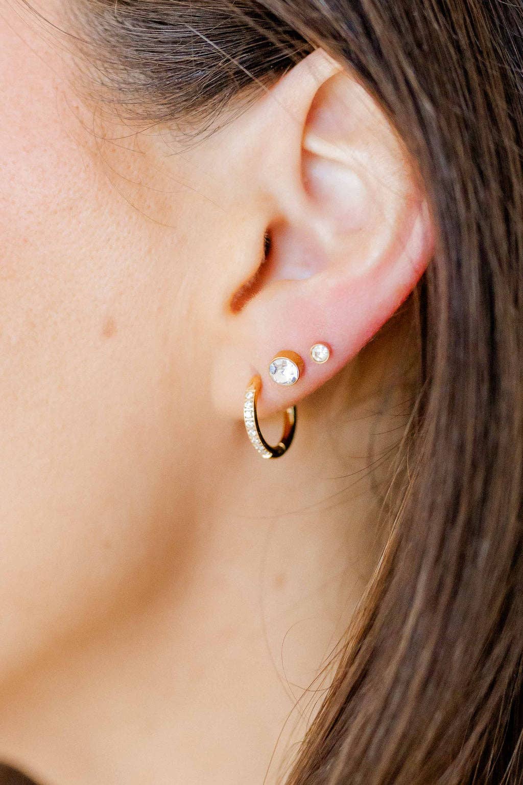 Scarlett 12mm Gold CZ Huggie Hoops