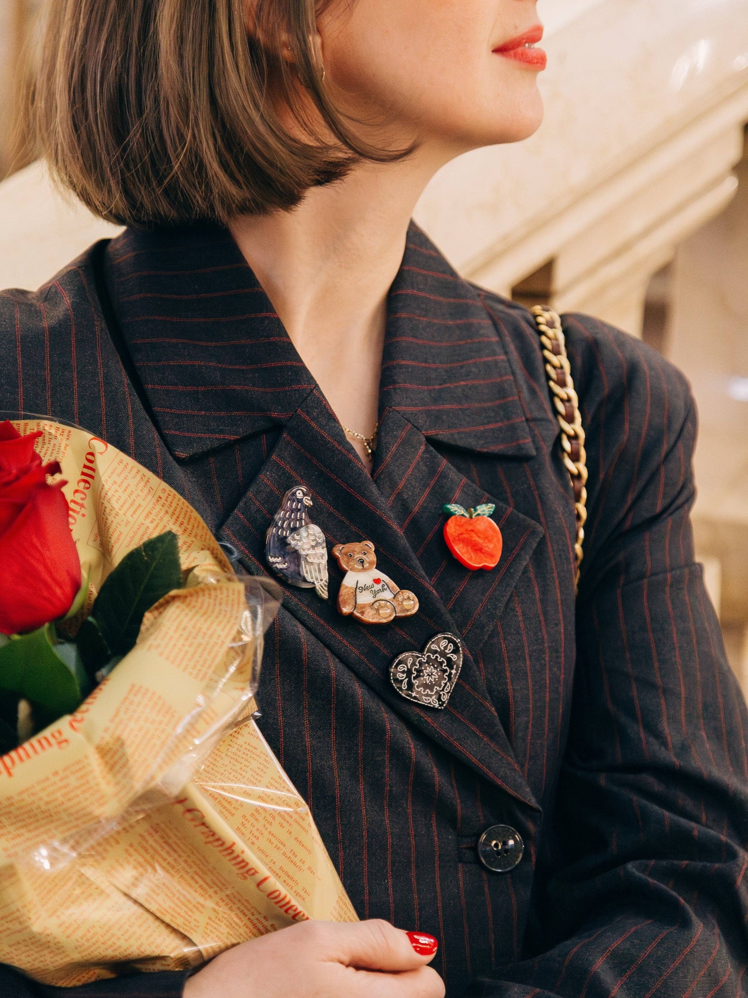 Apple Brooch Pin