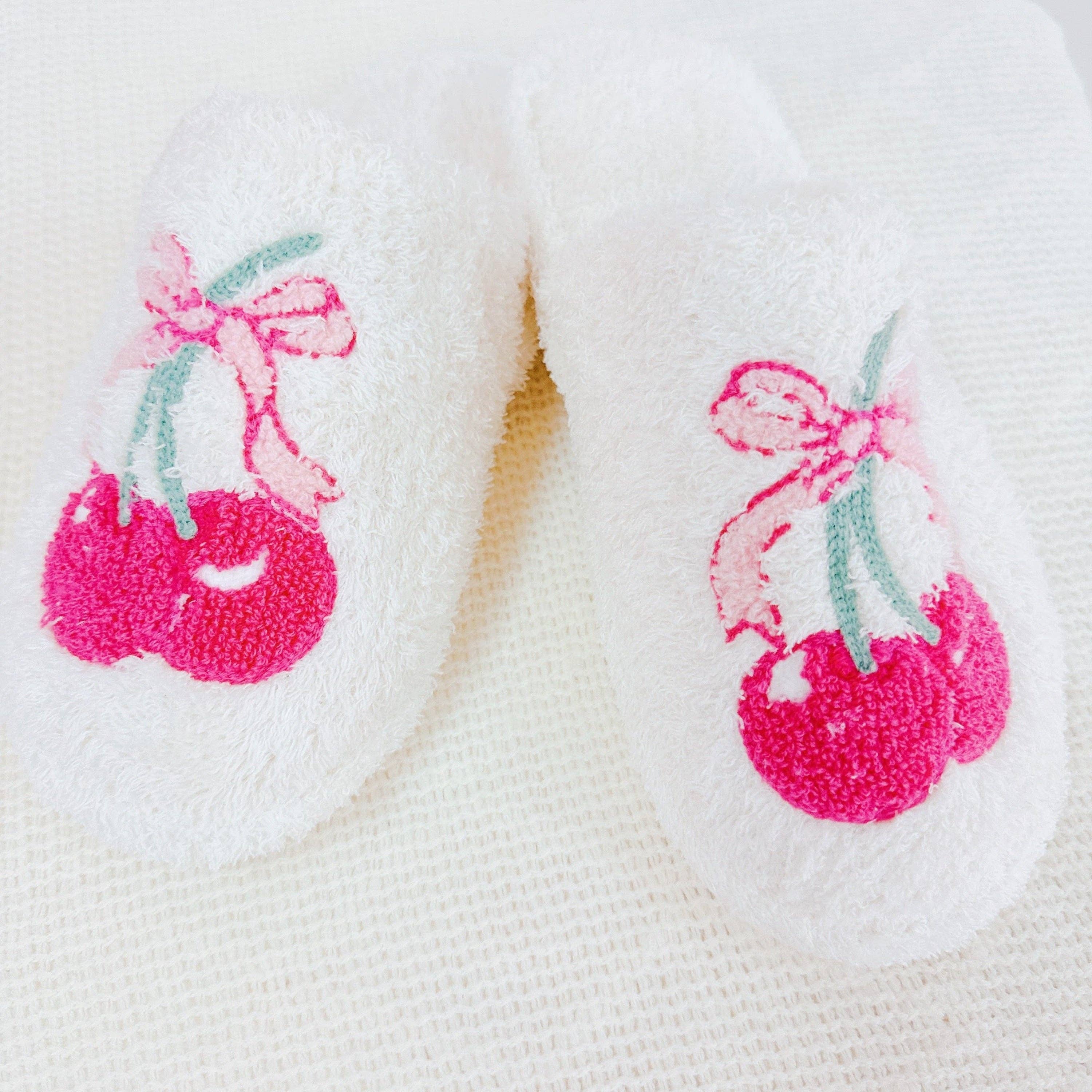 Cherry Bow Lounge Slippers