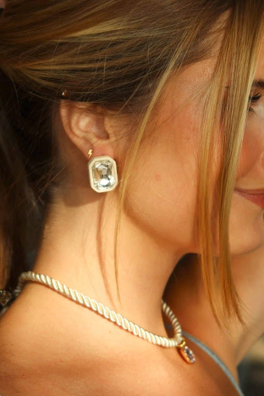 Lightening Bolt Screwback Stud Earrings