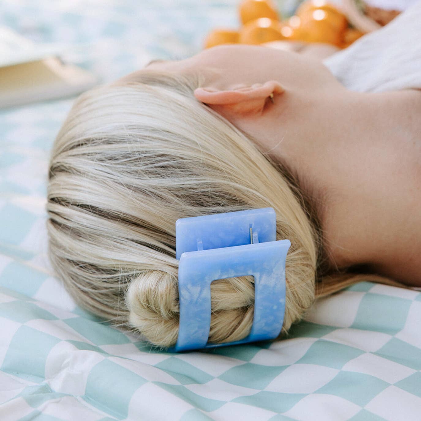 Flat Rectangle Hair Clip | Large | Blue Lagoon