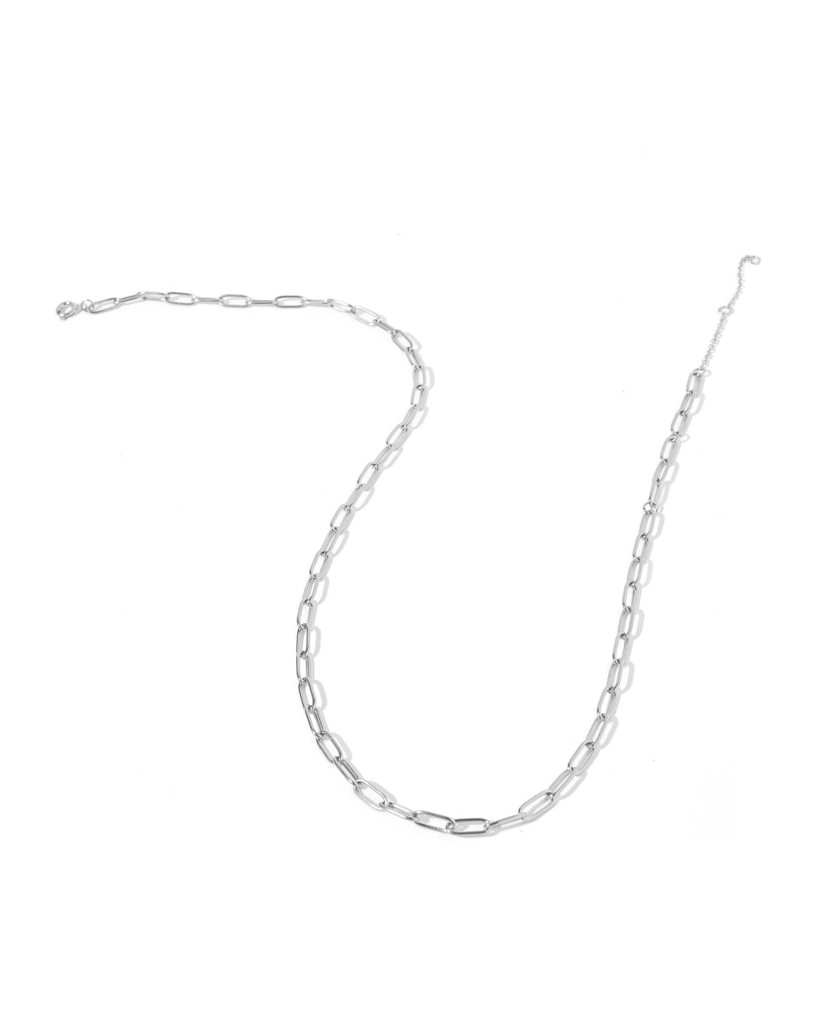 Palmer Paperclip Silver Necklace