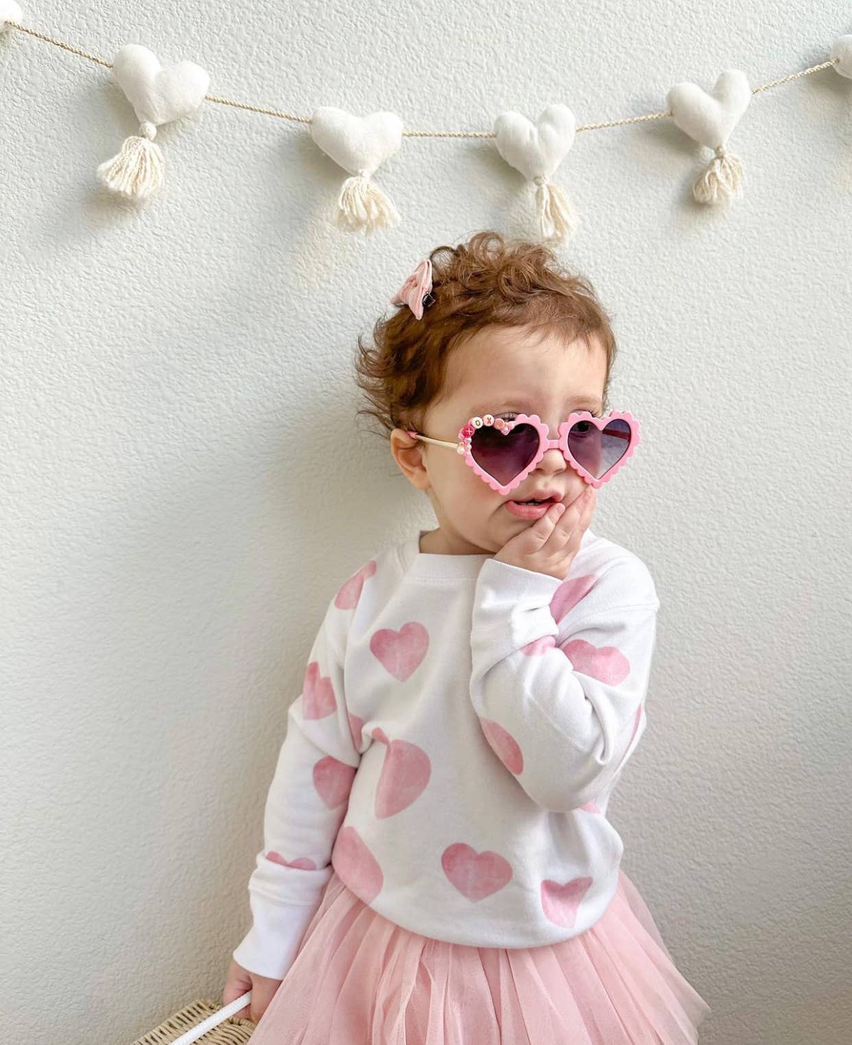 Watercolor Hearts Girls Sweatshirt