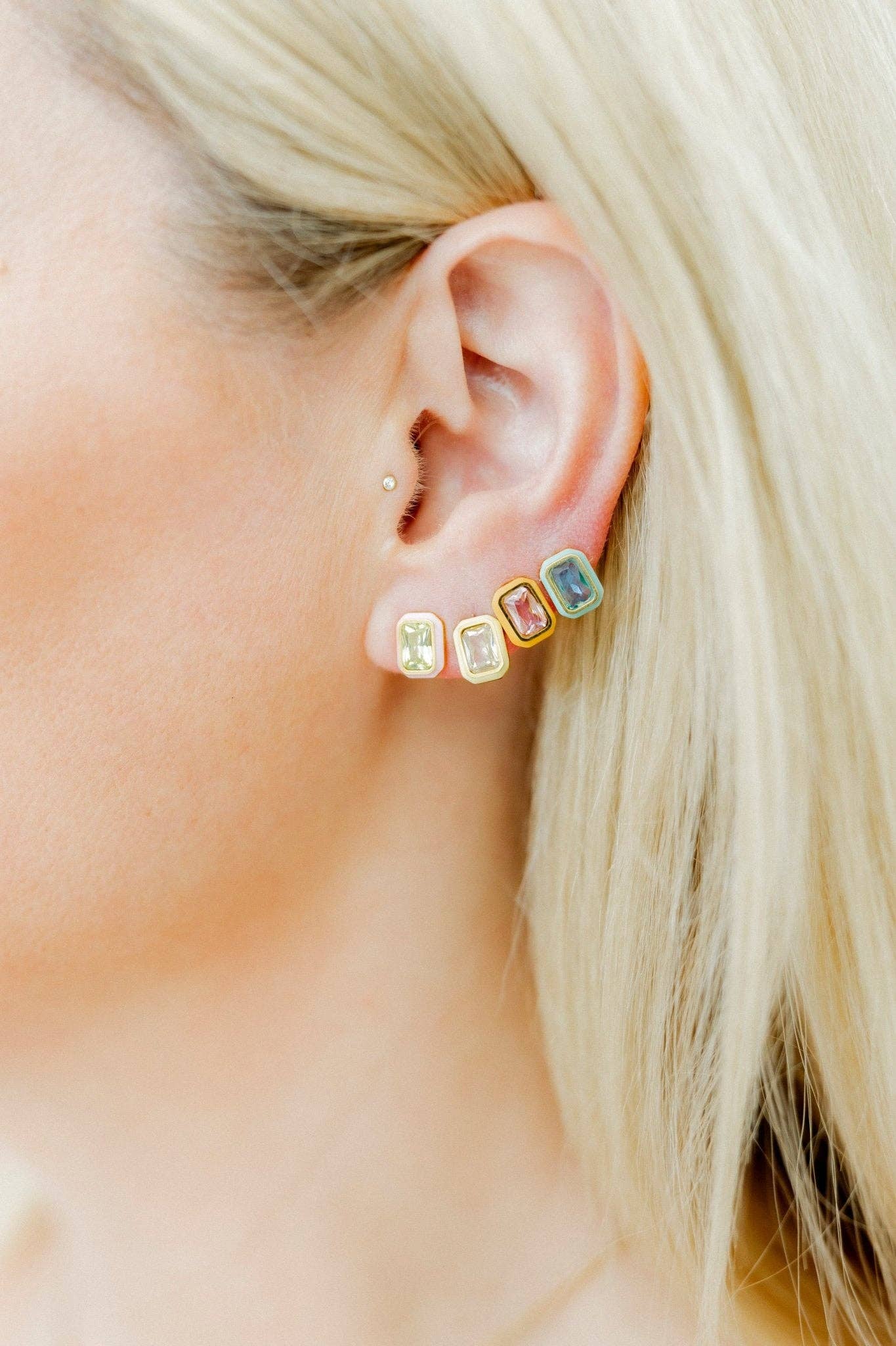 Whitney Pink Apple Screwback Stud Earrings