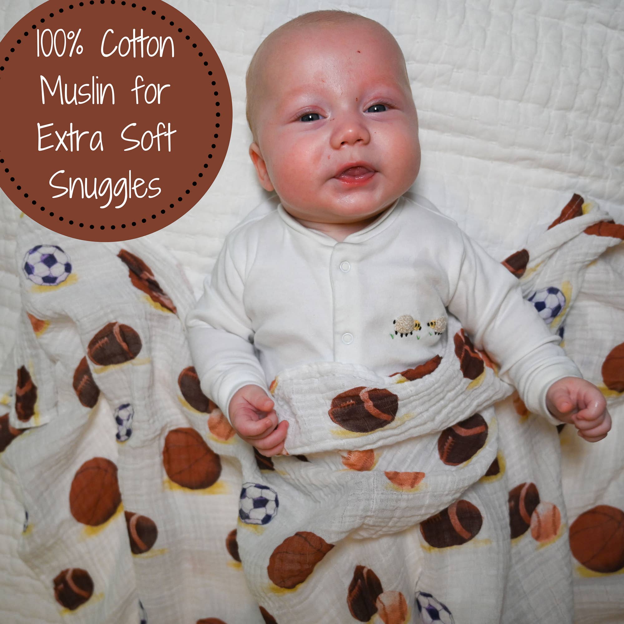 Go Sports! Muslin Swaddle Blanket