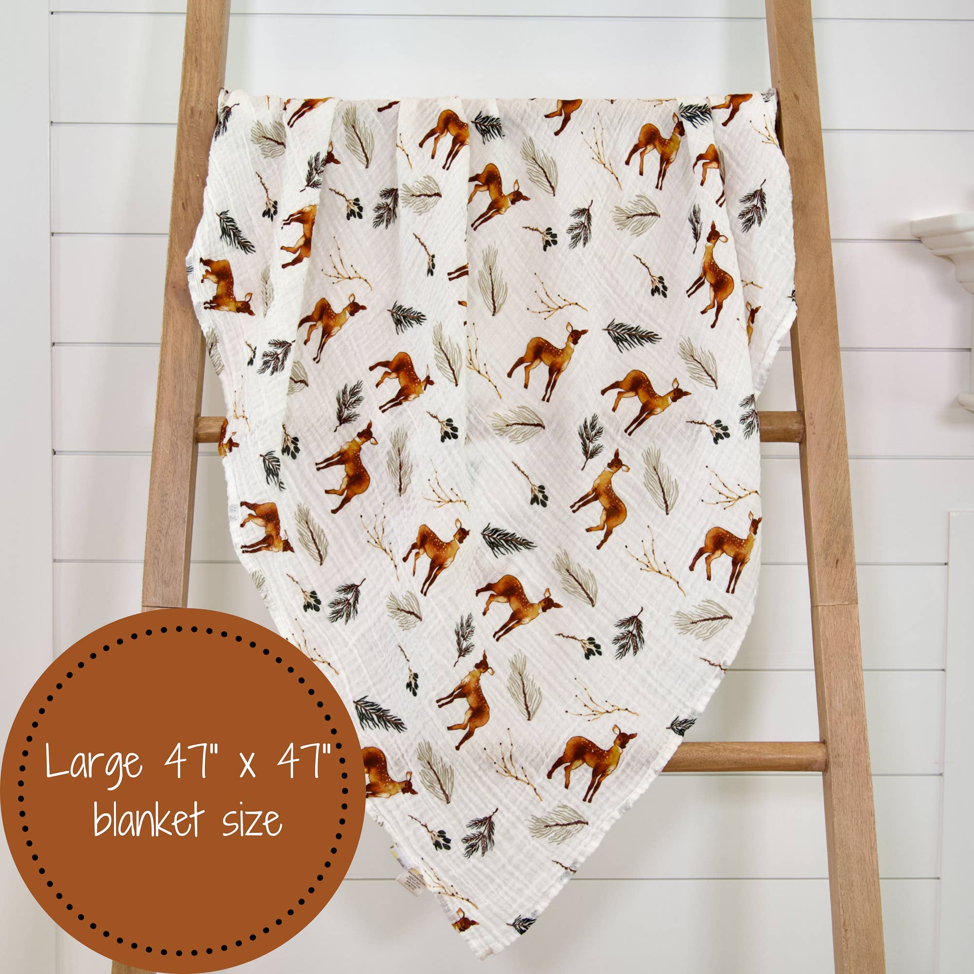 Oh Deer Muslin Swaddle Blanket