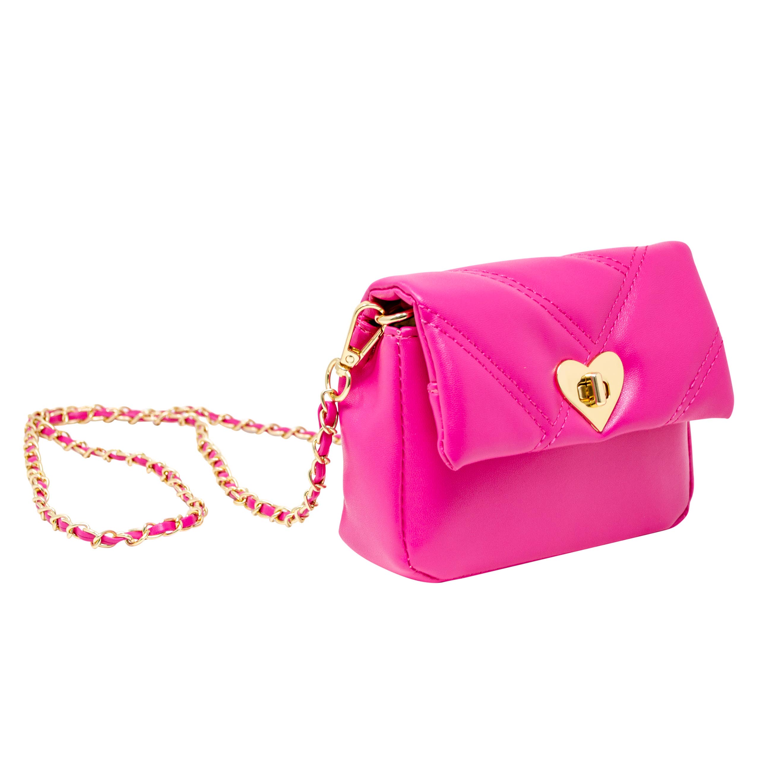 Quilted Soft Heart Lock Purse